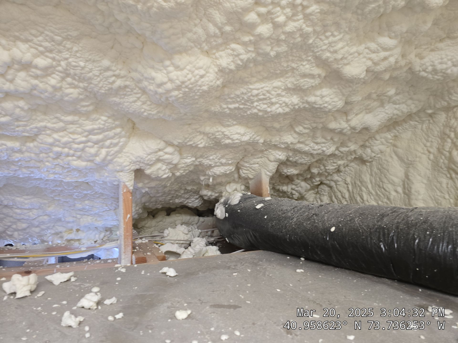 Attic Insulation using open cell spray foam by NYS Foam & Energy