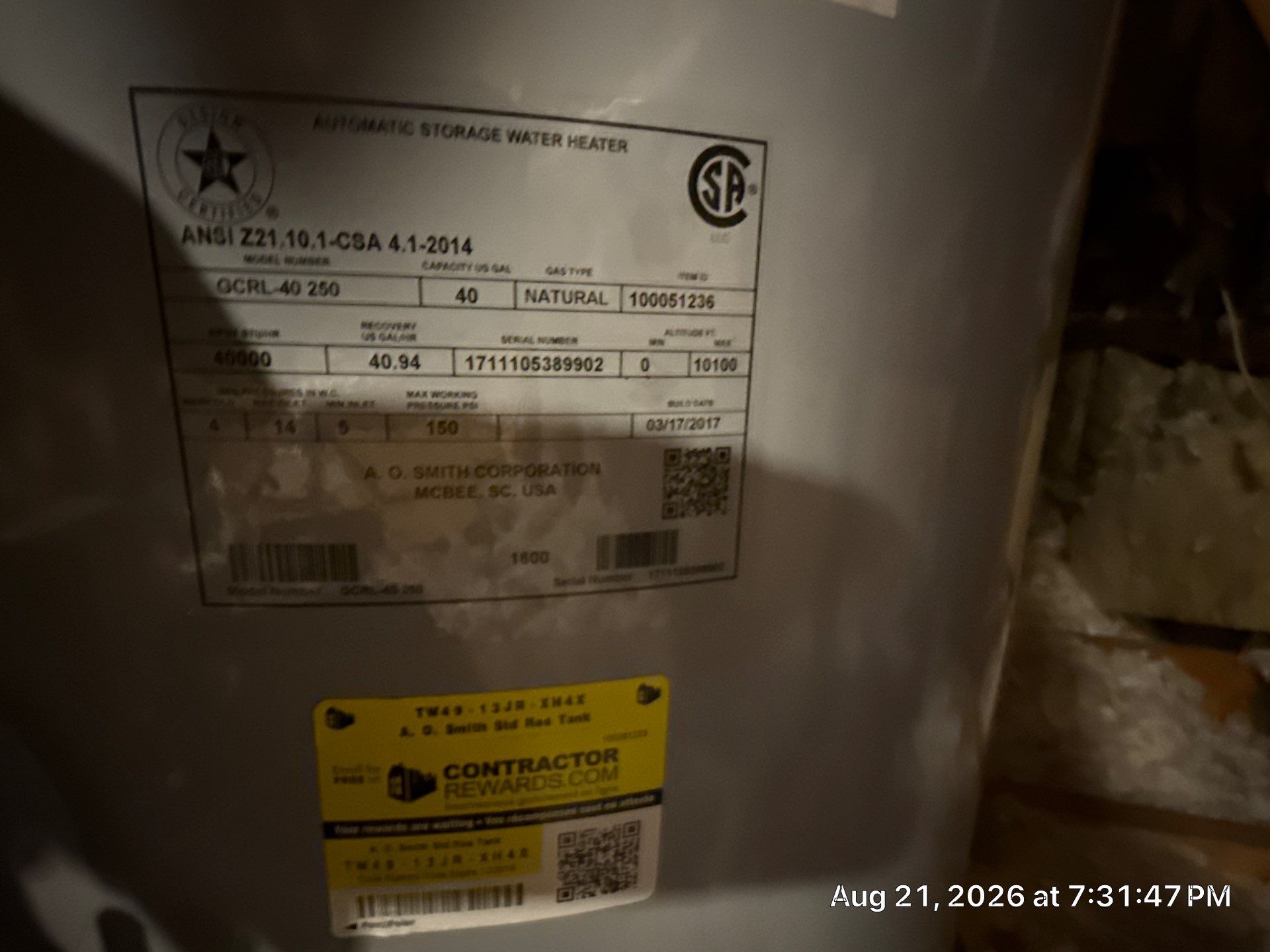 AO Smith ProLine Water Heater Installation and Leak Protection in Bryan by 4L Contracting LLC