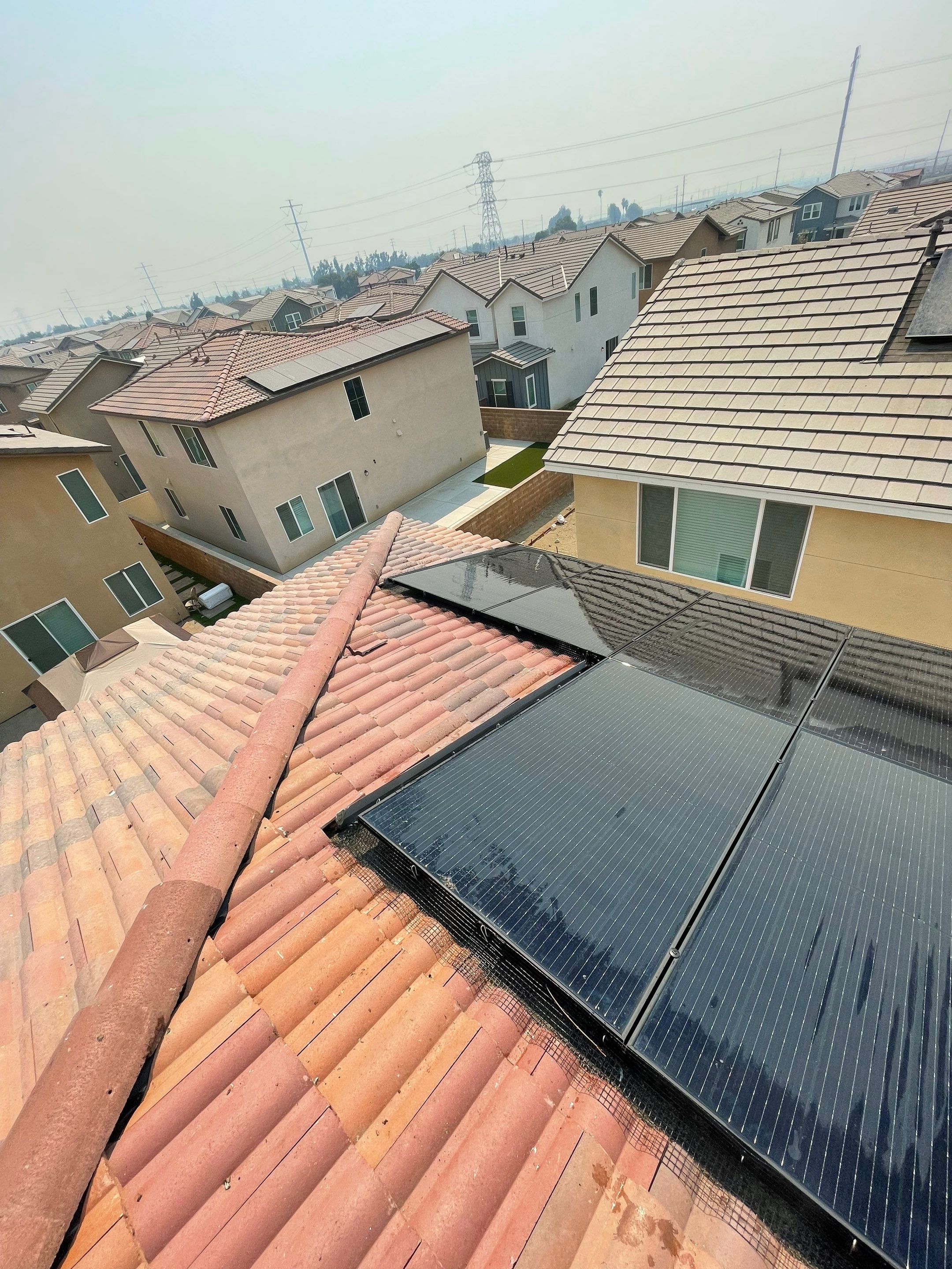 Solar Panel Bird Proofing in Ontario Ca by Palm Coast Solar Cleaning