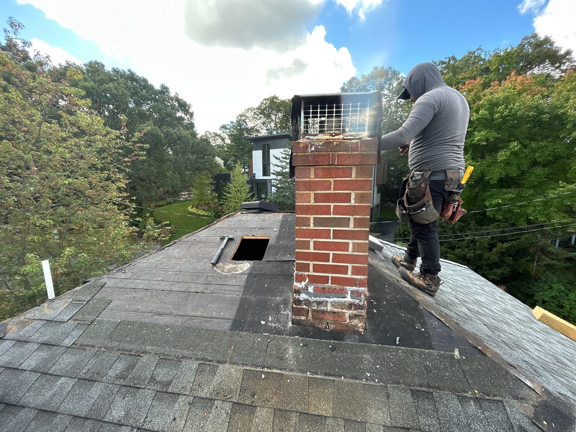 Chimney Area Roof Repair – Lexington, MA by Mighty Dog Roofing of Greater Middlesex County