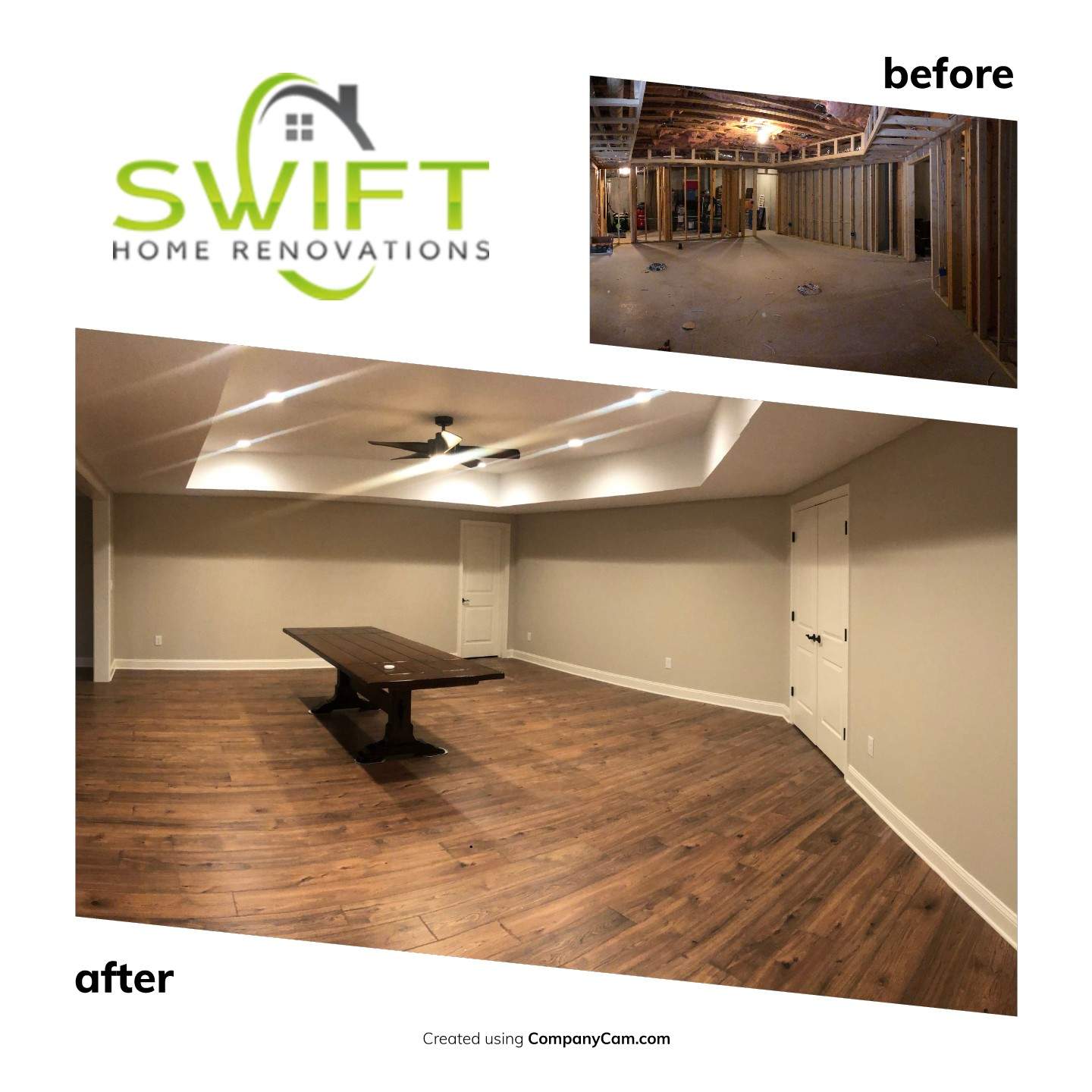 Comprehensive Basement Finishing Featuring Custom Tray Ceilings in Canton by Swift Home Renovations