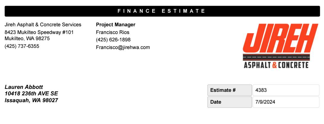 Lauren | Concrete Driveway, Back Patio & Asphalt Patch Repair  by Jireh Asphalt & Concrete Inc 