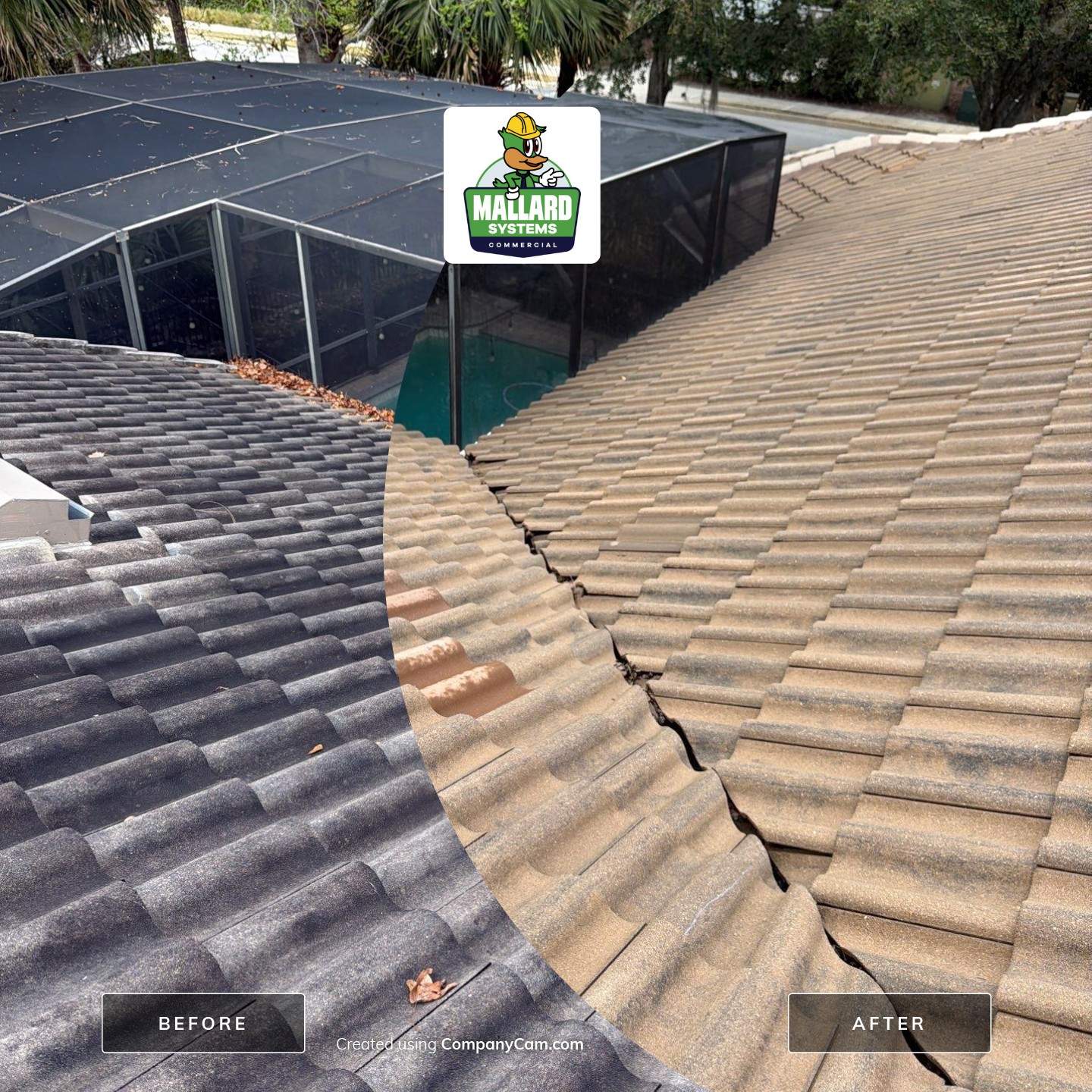 Barrel Tile Roof Cleaning by Mallard Systems