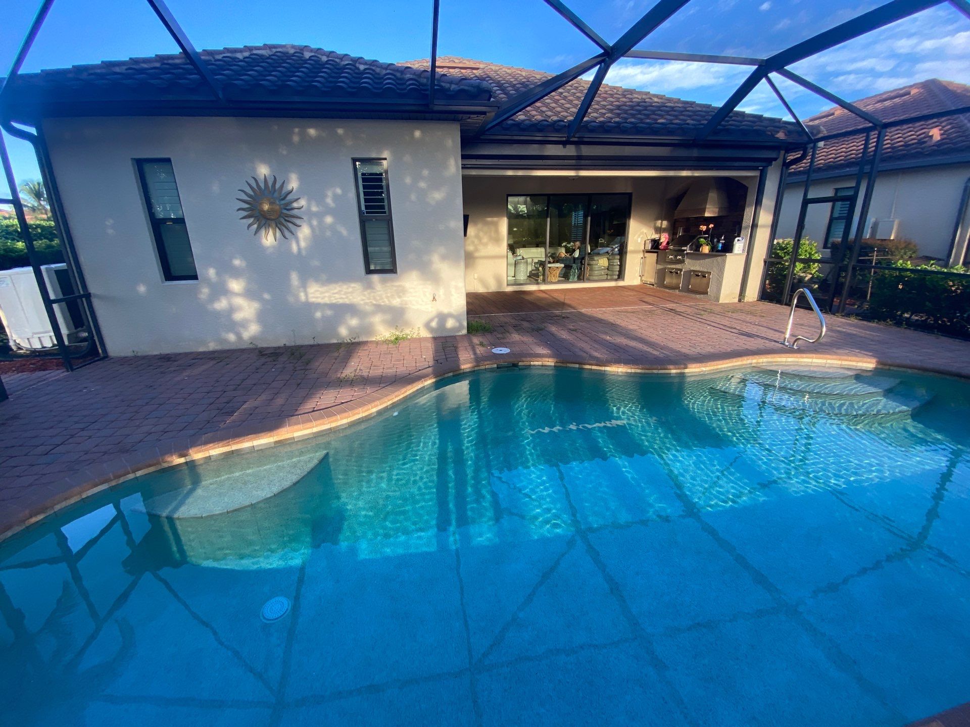 Textured Marble Pool Deck - Bonita National Golf & Country Club by Old Town Pavers Llc
