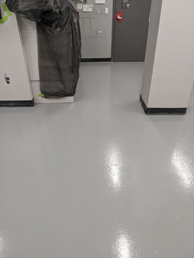 Commercial Flooring using Solid Haze Grey by Croc Coatings, LLC