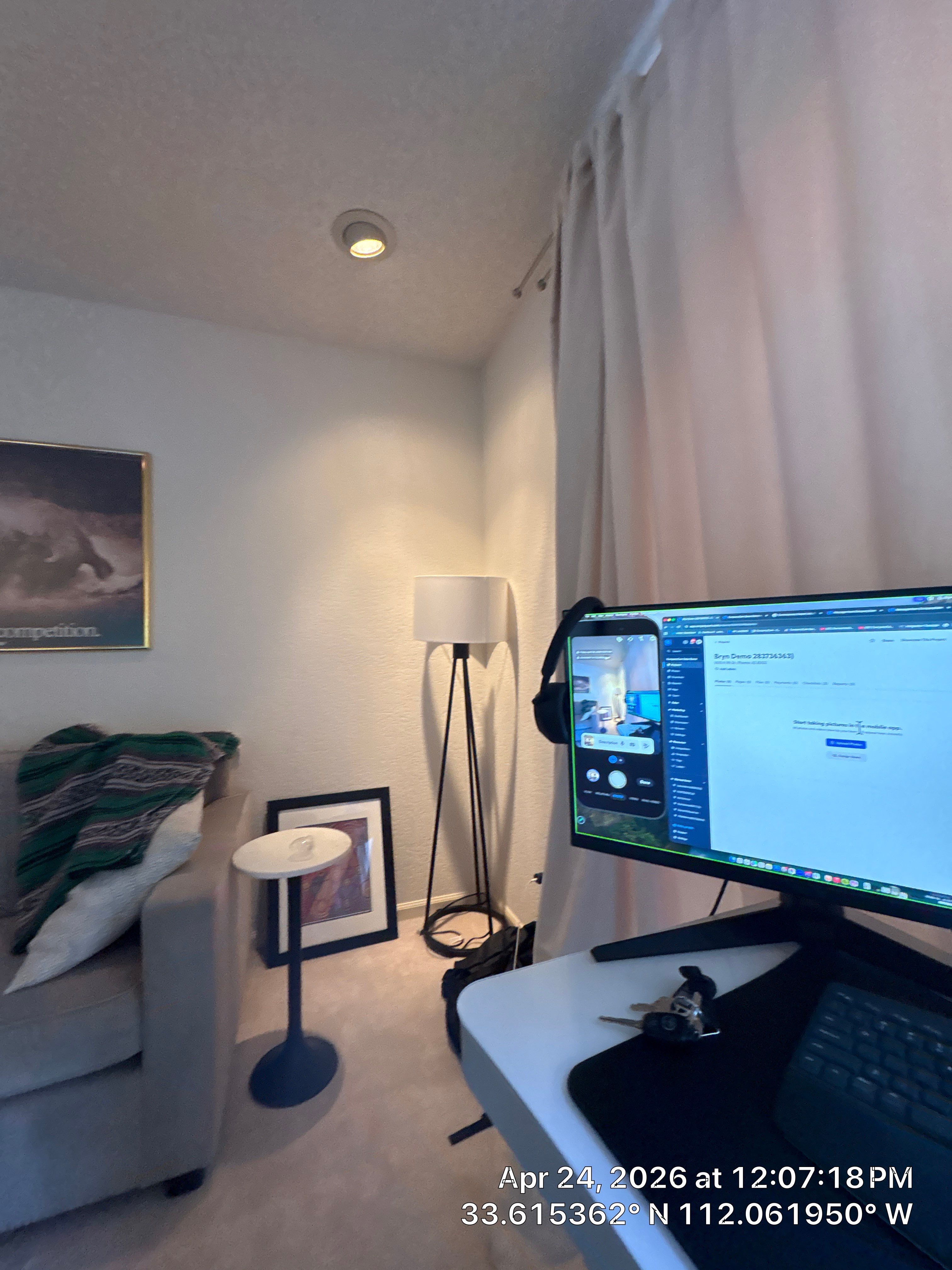 Custom Triple TV Mounting and Home Office Setup in Phoenix by CompanyCam Sales Demo