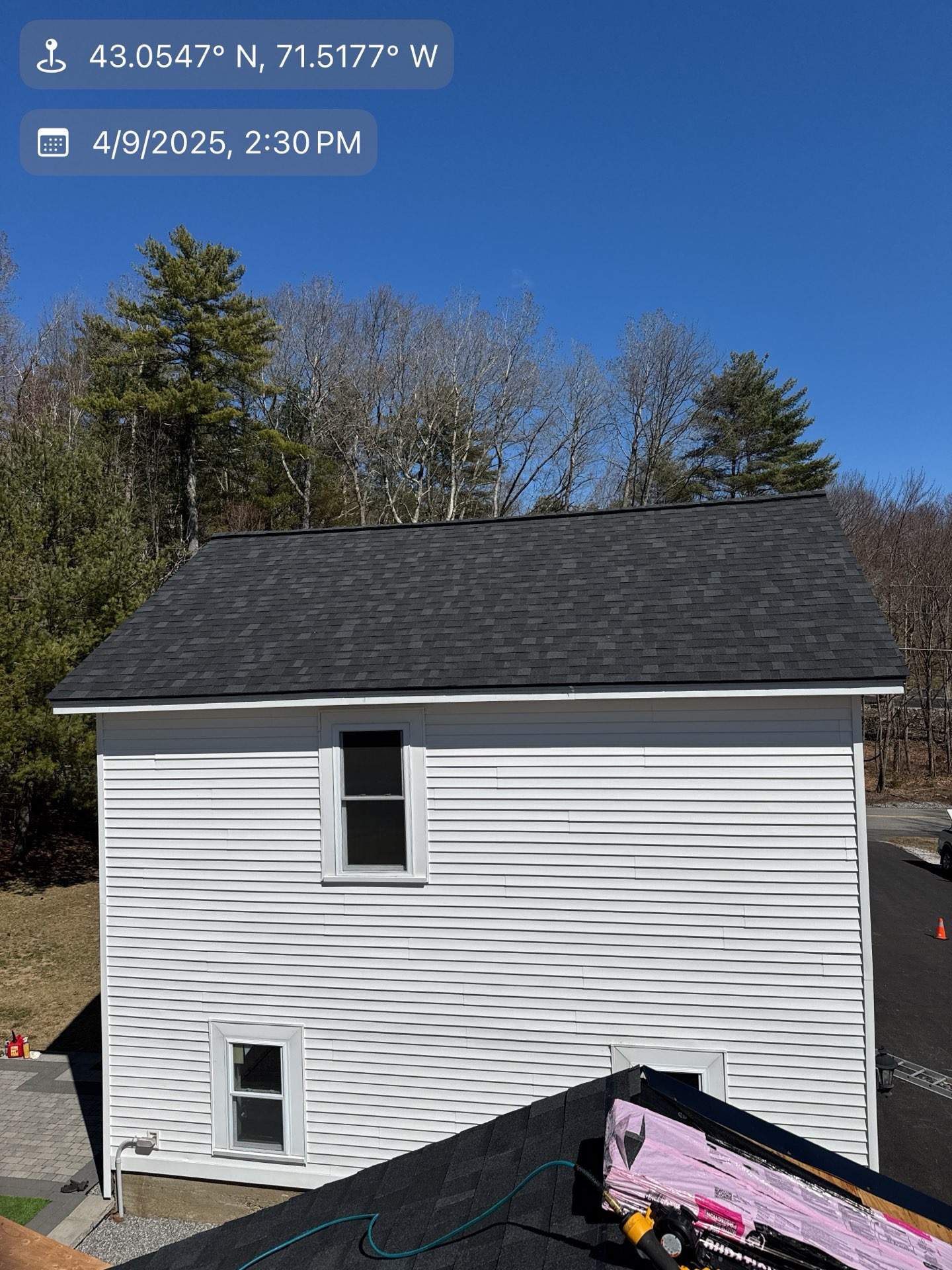 Roof Replacement in Goffstown, NH | Onyx Black Shingles & EPDM Rubber Roof Integration by Compass exteriors
