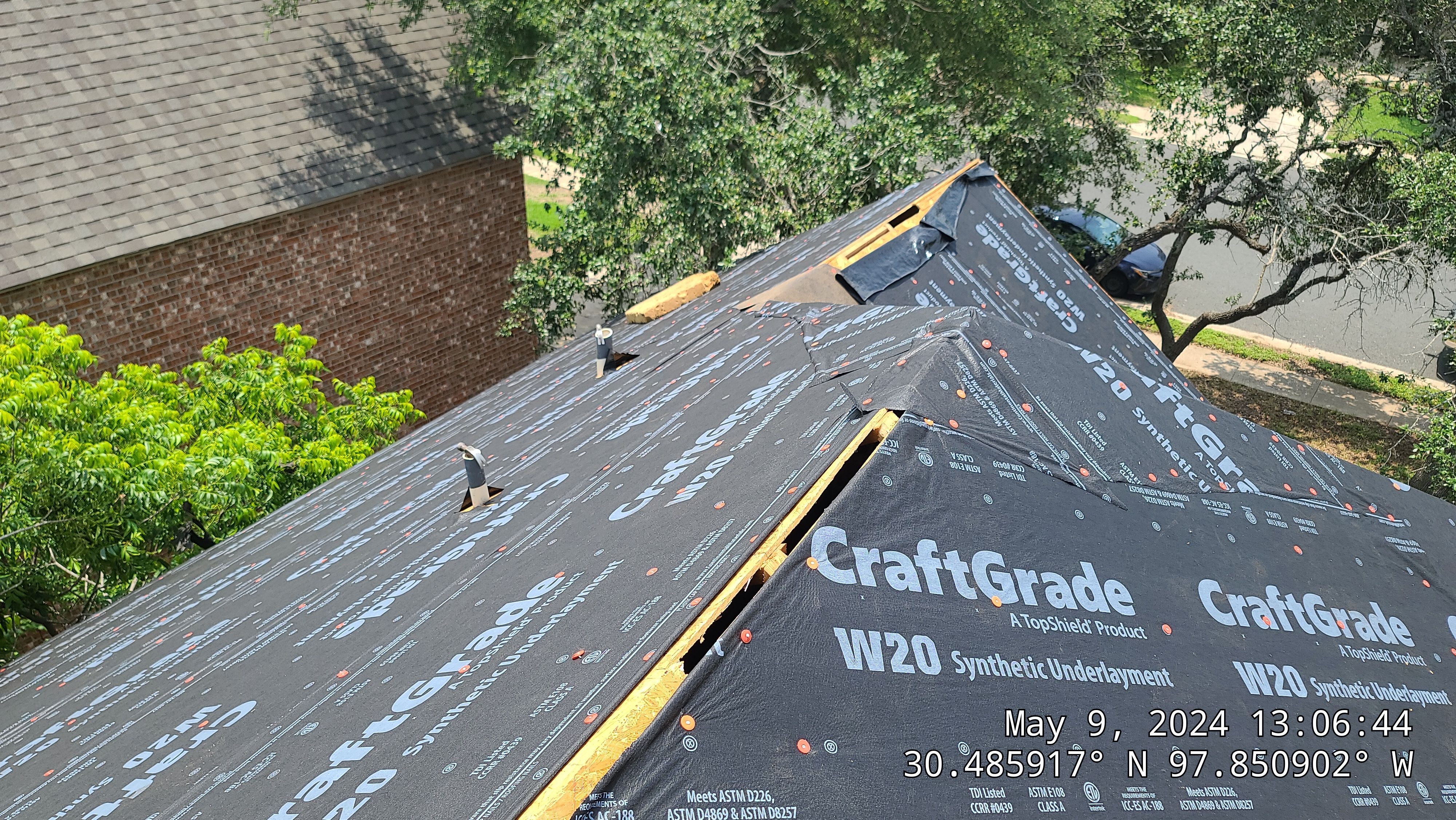 Full Architectural Shingle Roof Replacement and Decking Repair in Cedar Park by Caliber Restoration LLC