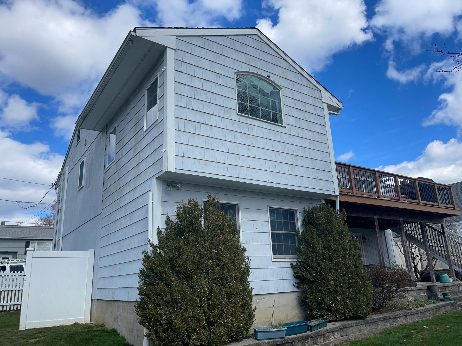 Siding Installation using Certainteed Cedar Impressions Straight Edge Perfection Shingles - D7 - Pacific Blue by A Plus Exterior