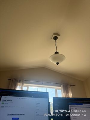 Home Office Renovation with French Doors and Custom Lighting