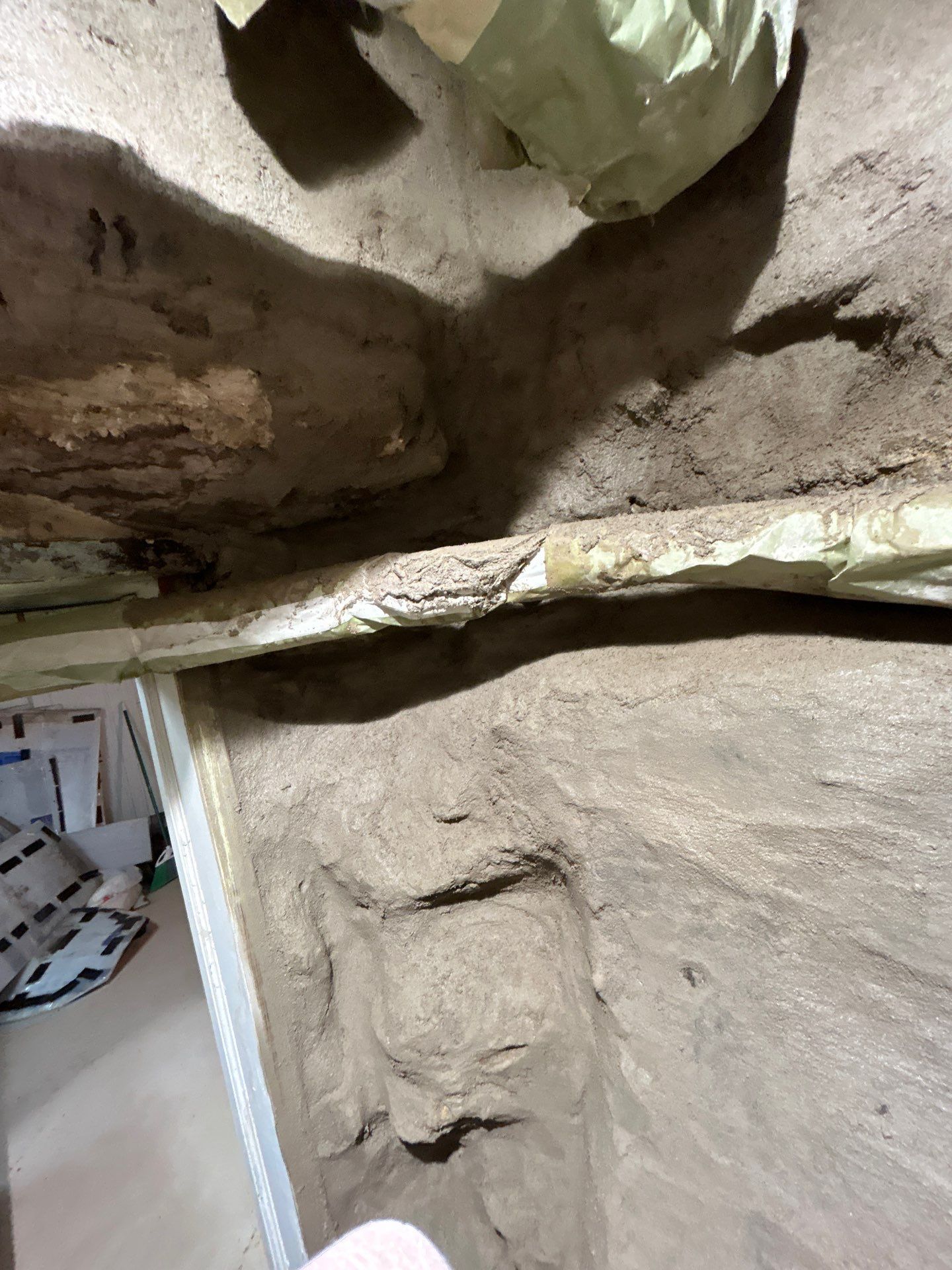 Parge Coating Drew's Stone Foundation by Waterproofing Northeast