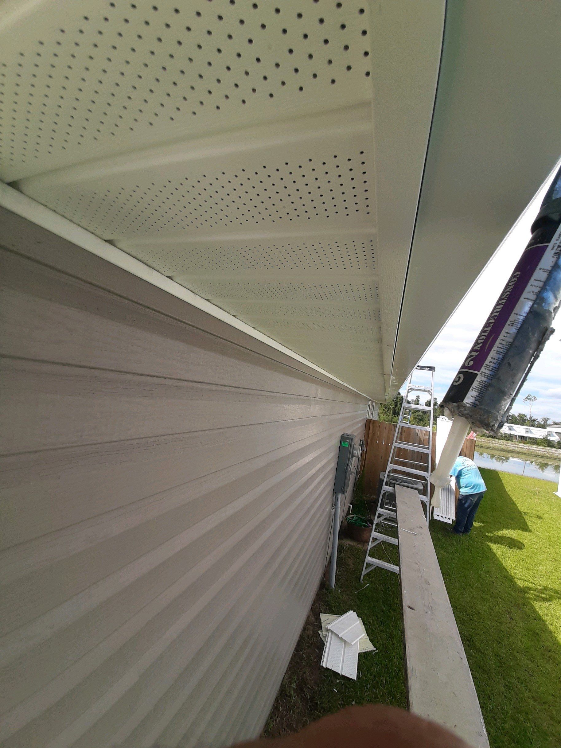 Gutter Installation using K-Style Seamless Gutters and Soffit and Fascia Replacement by Gutter Professors