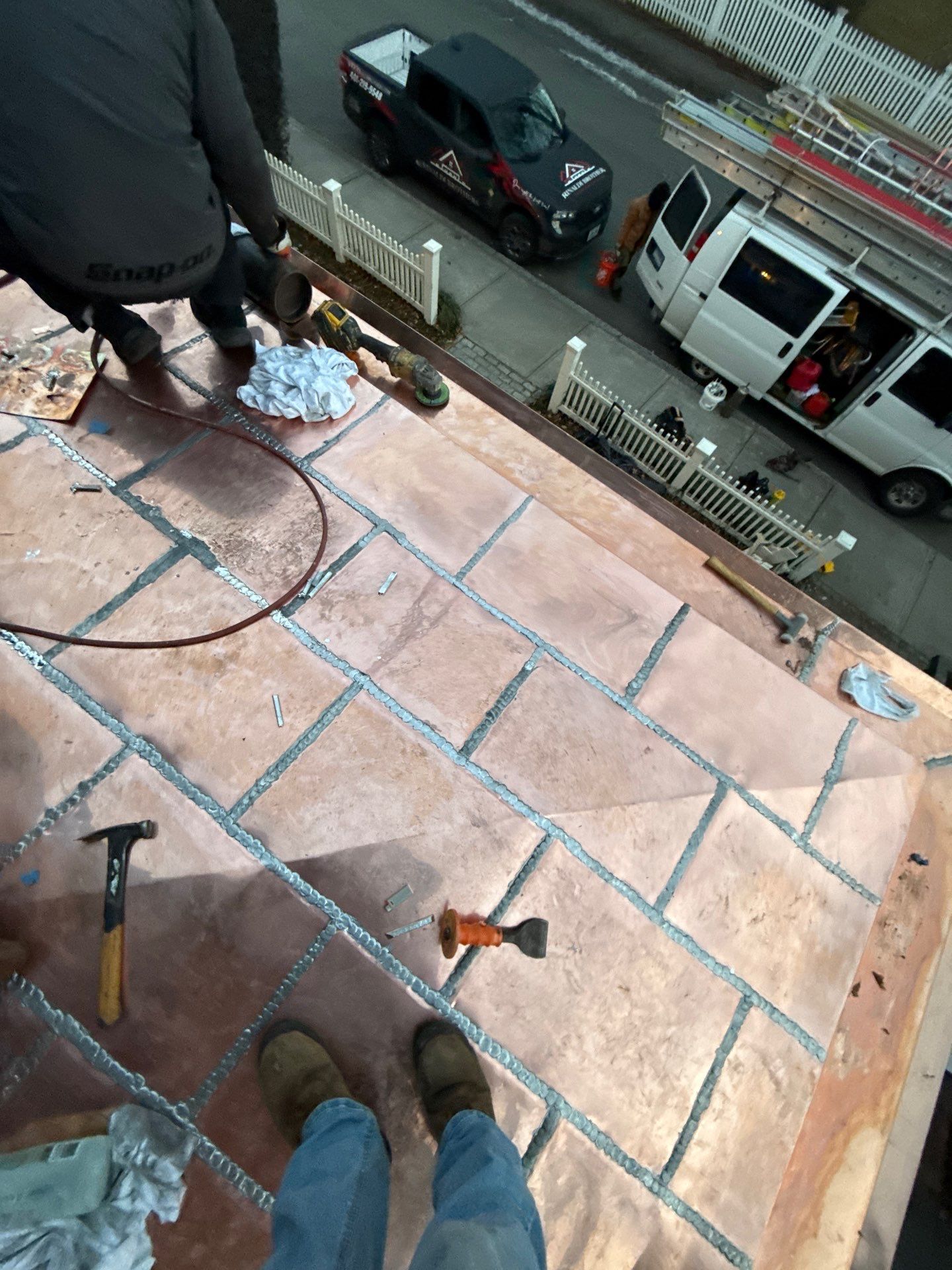 Flat Seam Copper Roof - Newport Residence  by Rinaldi Roofing 