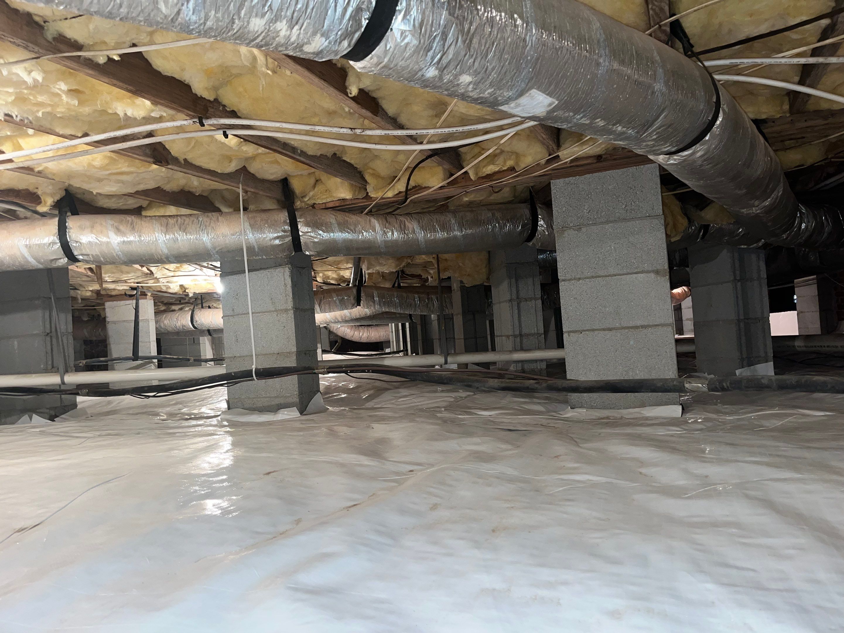 Dehumidifier and Moisture Barrier install with Structural repairs. by Impact Crawlspace