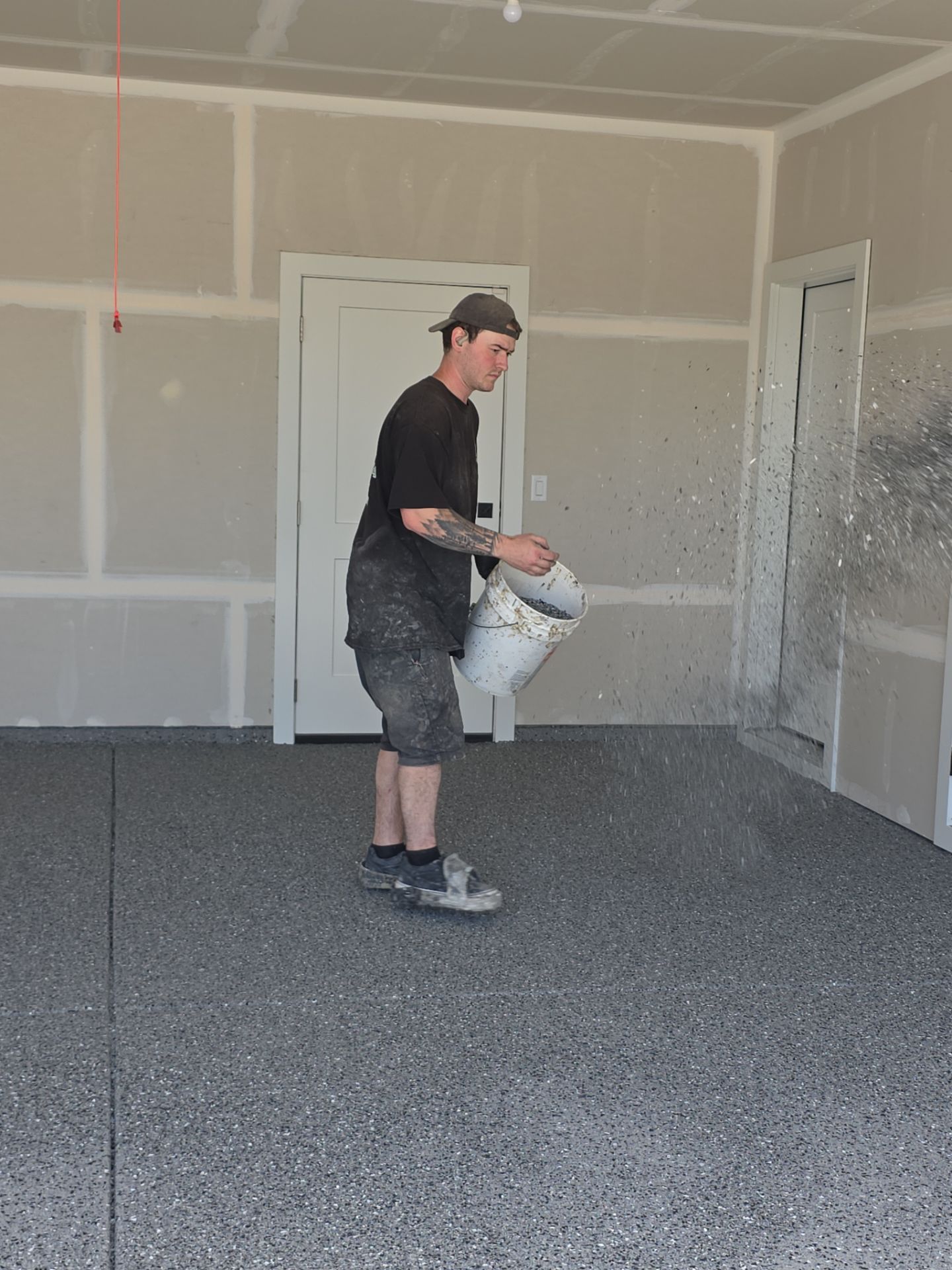 Custom Slate Hybrid Polyaspartic Garage Floor Coating in Coeur d'Alene by Croc Coatings, LLC