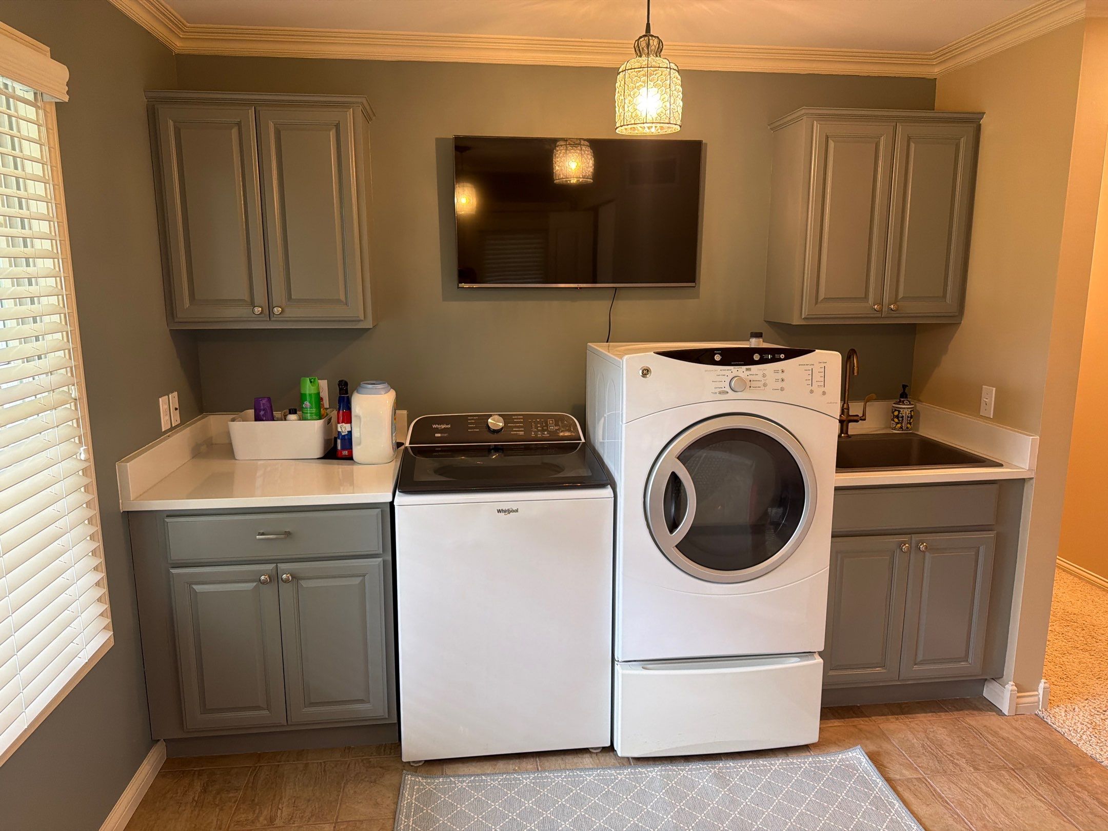 Laundry Room Interior Painting and Cabinetry Update in Waterford Township by Top Shelf Painter