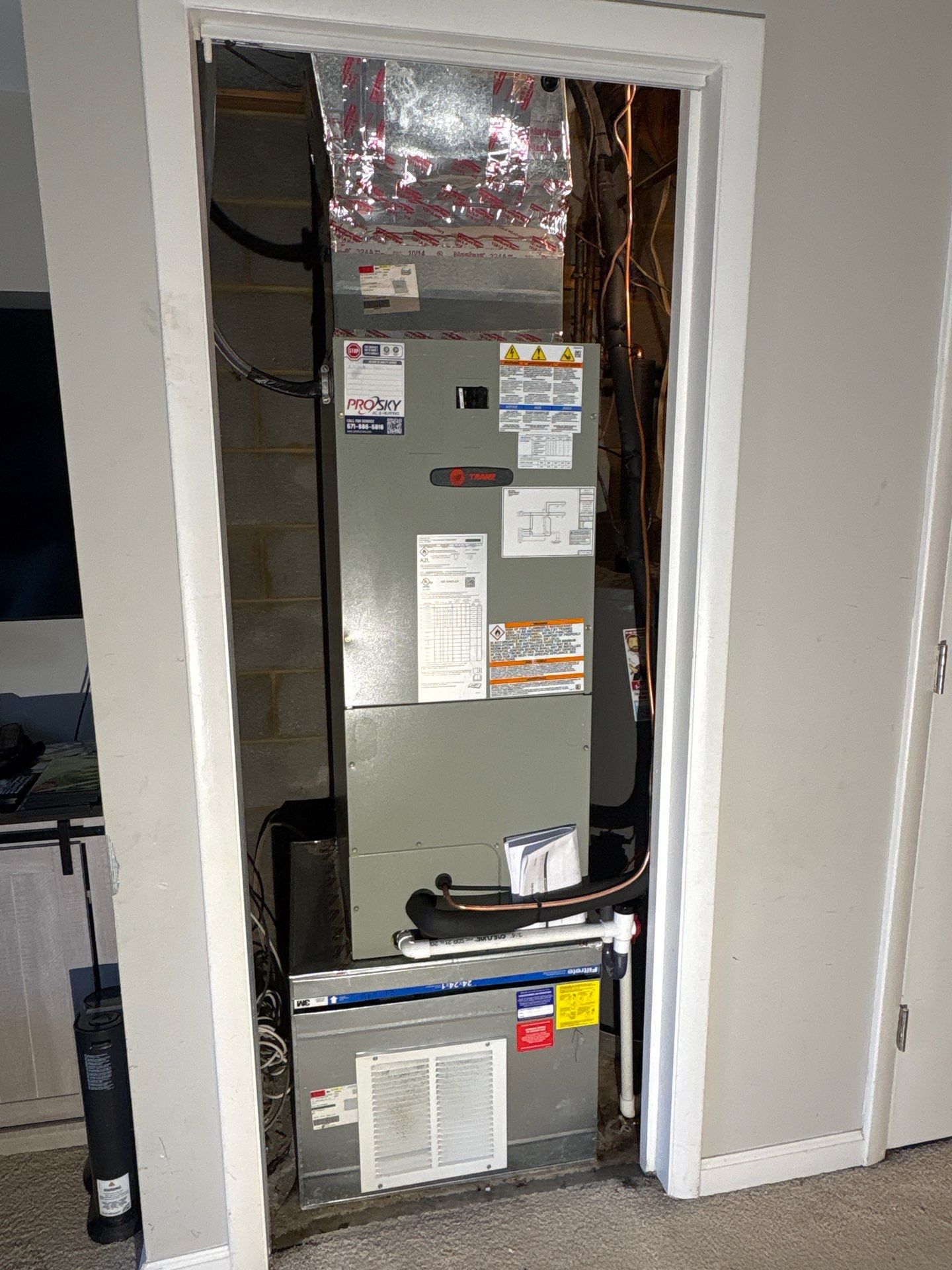 Trane Heat Pump and Air Handler System Replacement in Chantilly, VA by Pro Sky Services