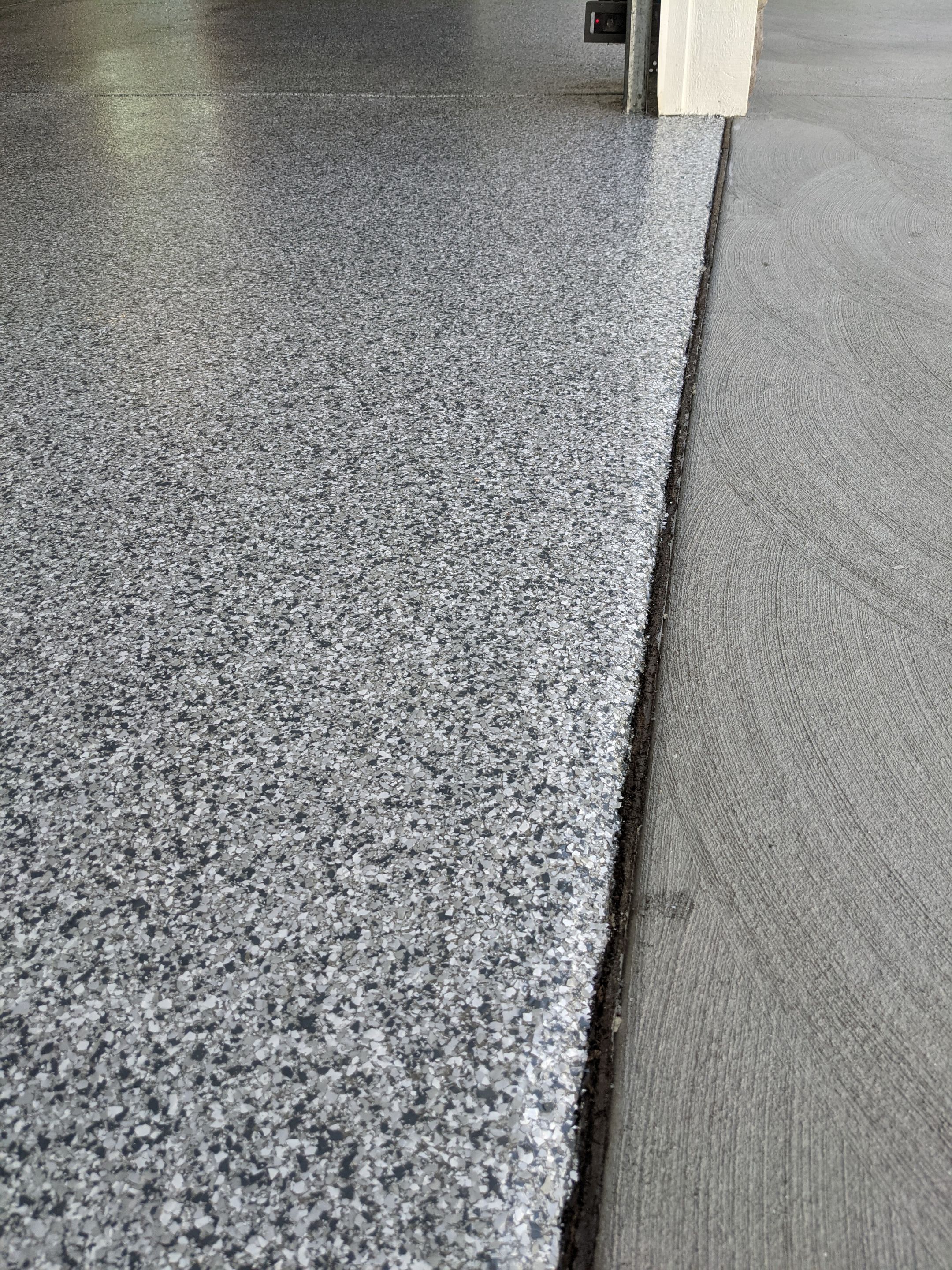 Garage Transformation using Slate Stone by Croc Coatings, LLC