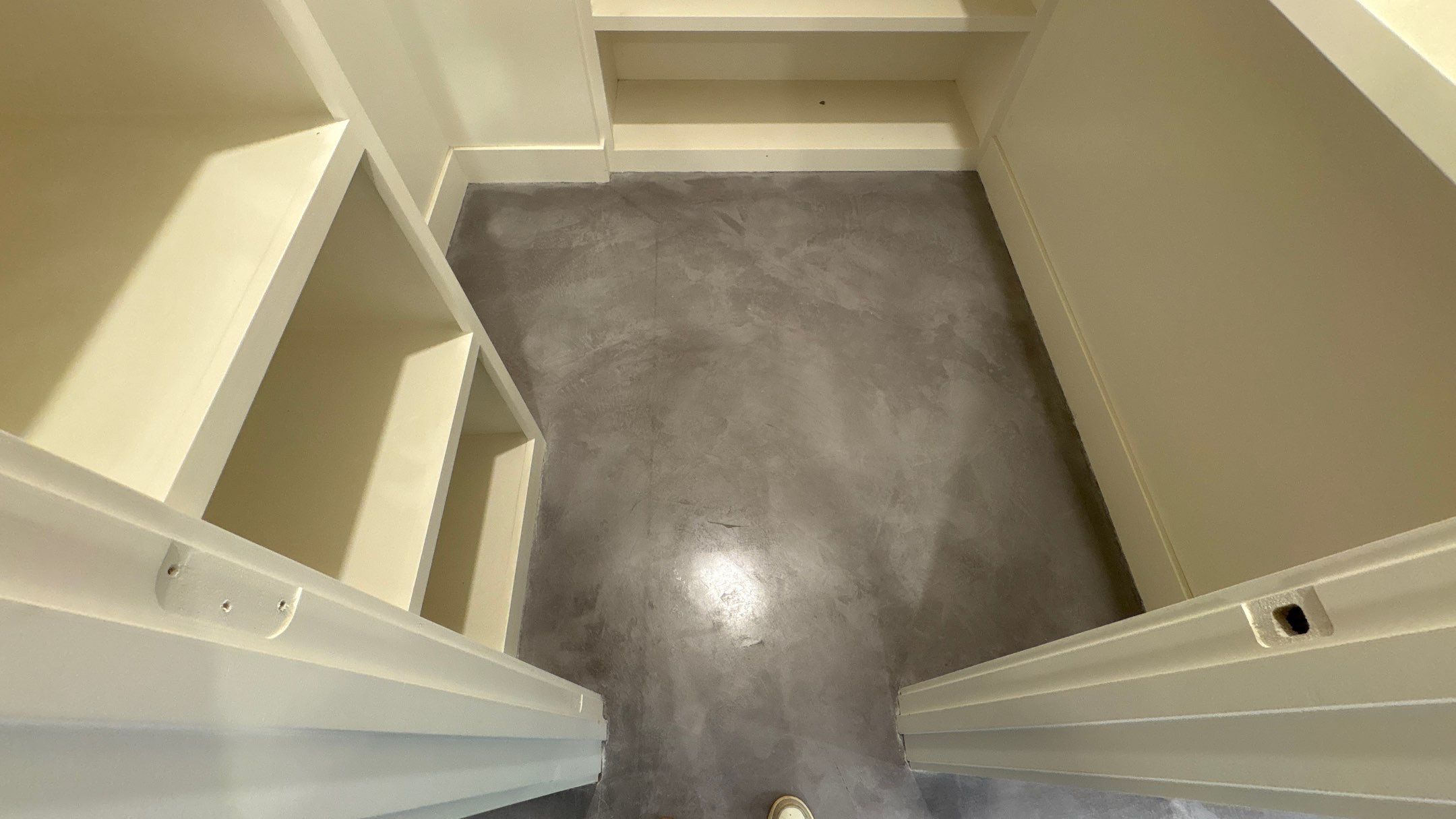 Basement Floor Overlay - Lawrence, KS by Big Red Decorative Concrete, LLC