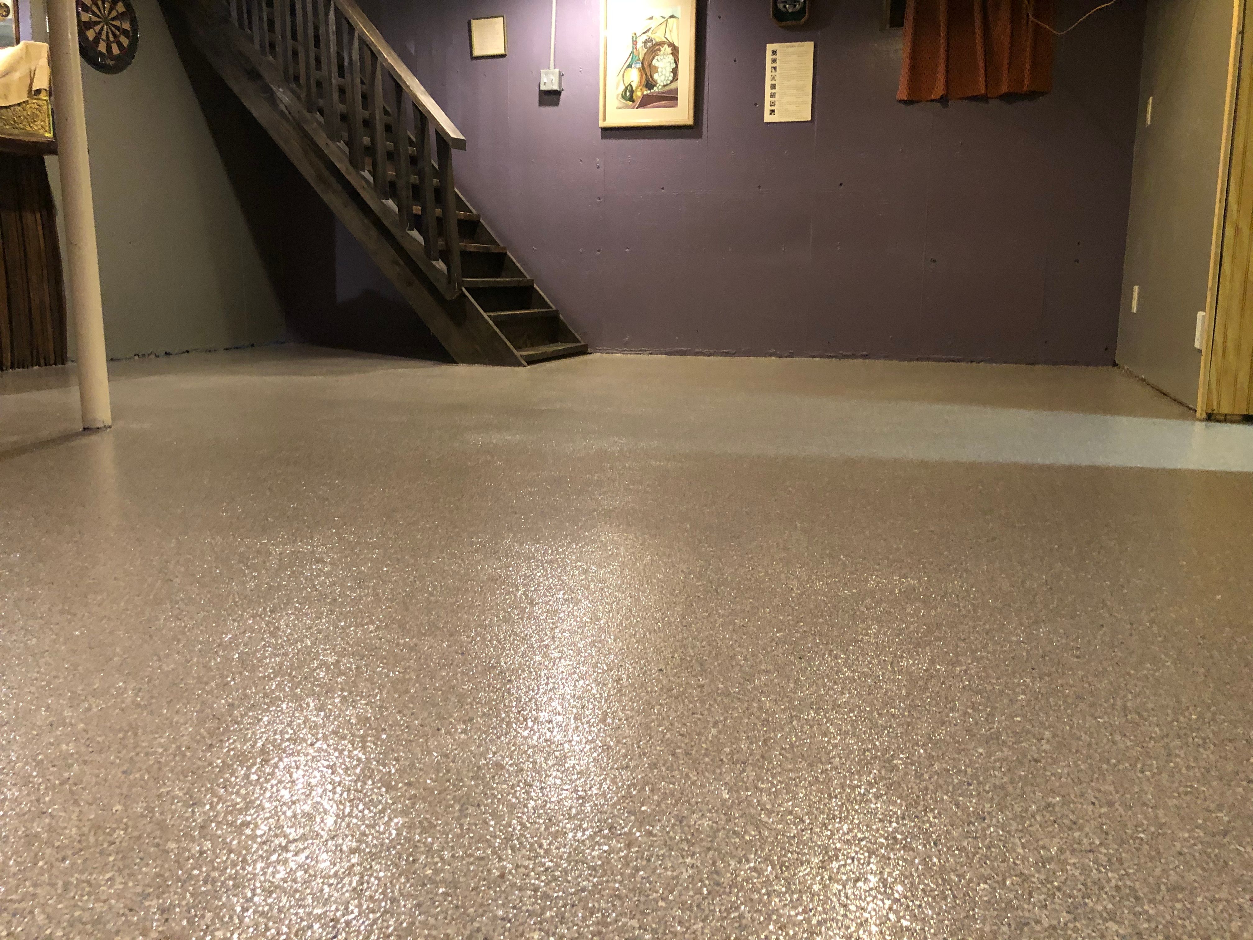 Basement Floor using Fieldstone by Your1DayFloor.com