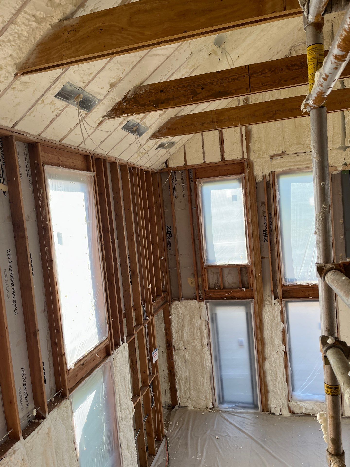 New Home Construction using open cell spray foam by NYS Foam & Energy
