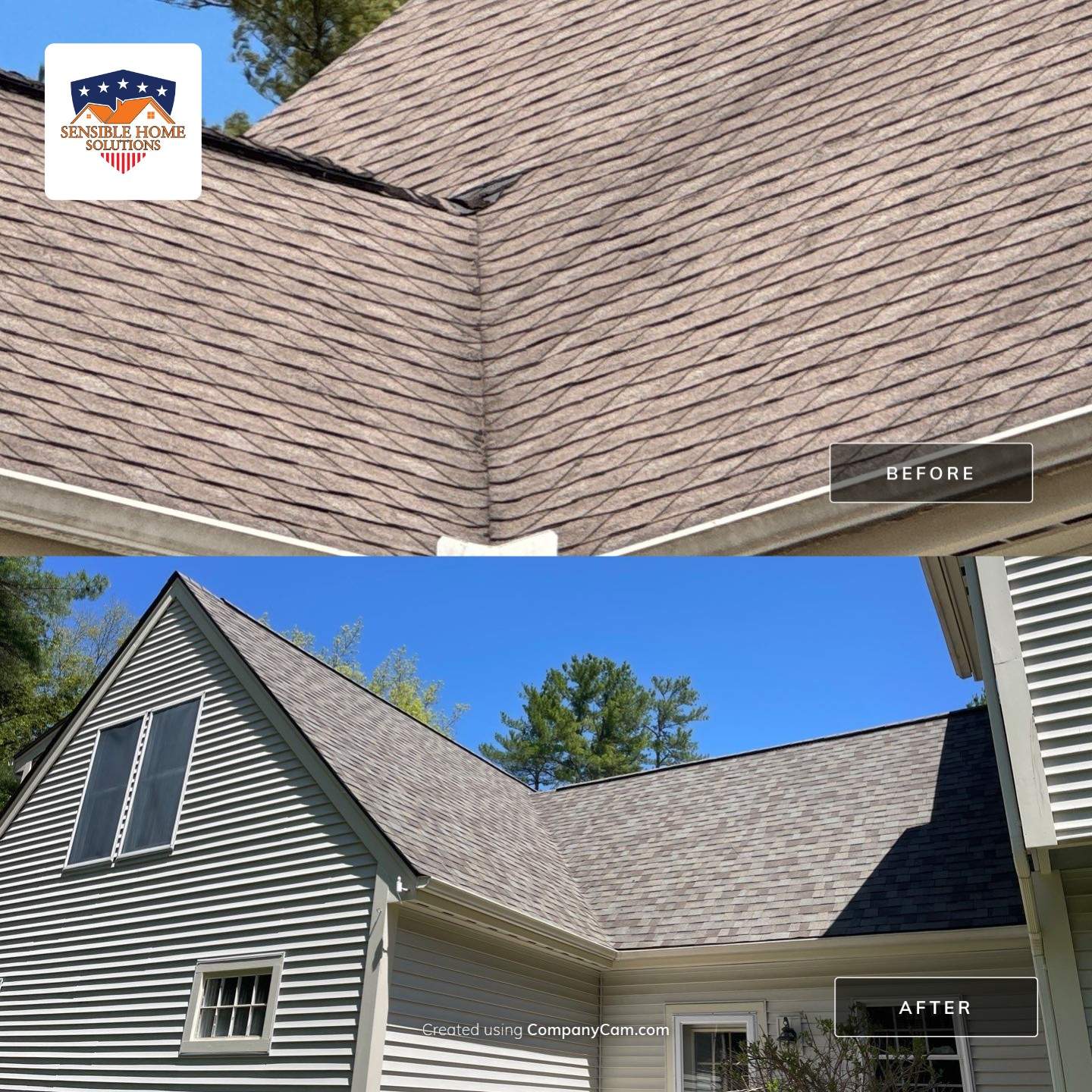 Veterans Helping Veterans – Full Roof Transformation with Owens Corning Driftwood! by Sensible Home Solutions