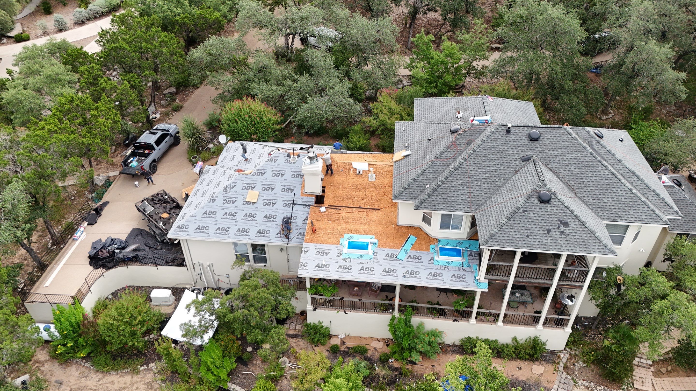 Residential Roof Replacement using GAF - HDZ - Slate by Action Exteriors Austin