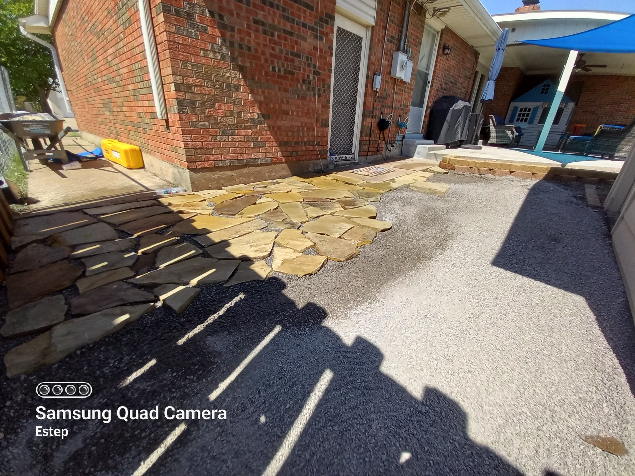Flagstone Patio using Flagstone  by Clays Services Inc