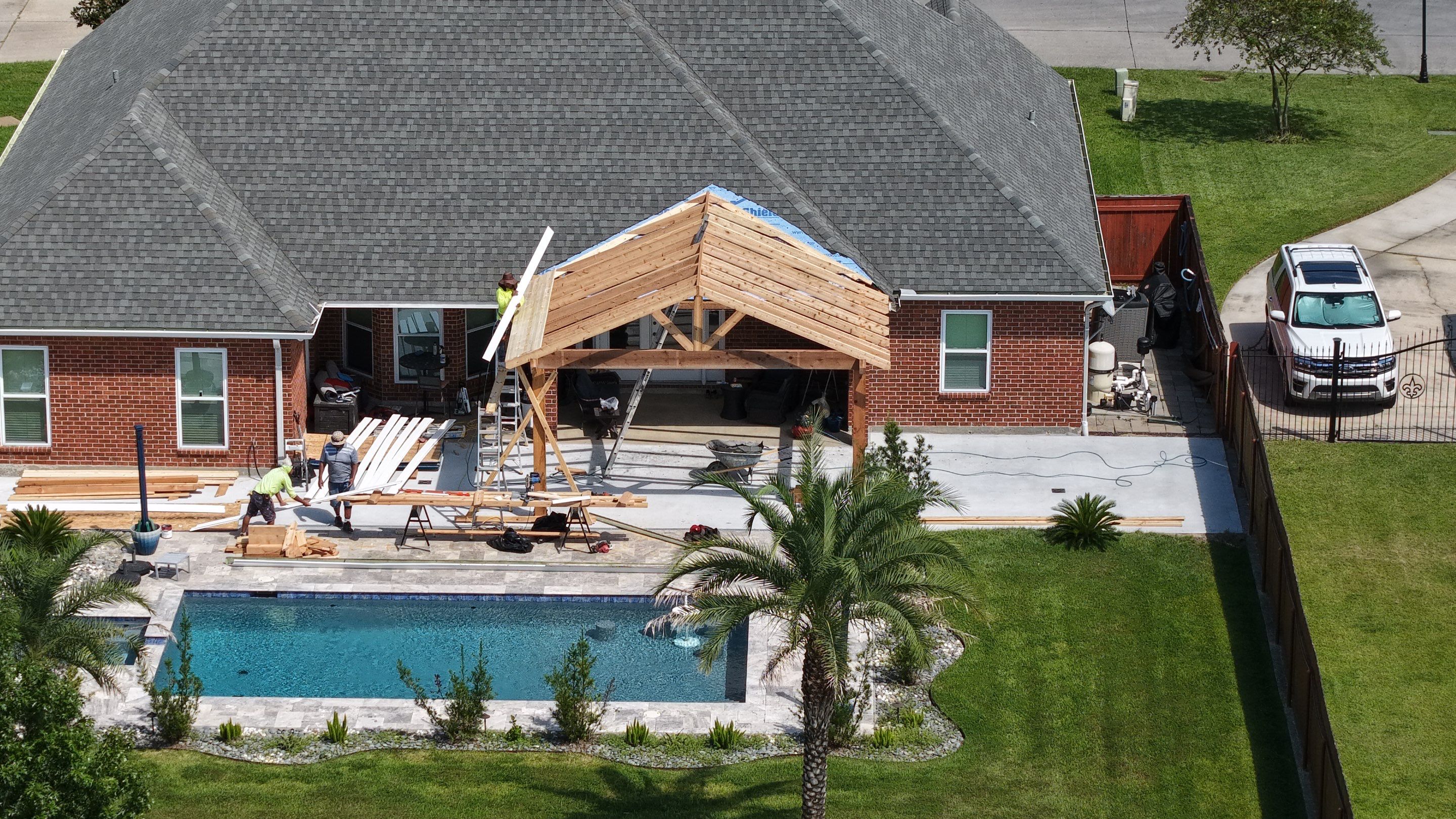 Cedar Patio Cover in Belle Chasse by HDS Contractors