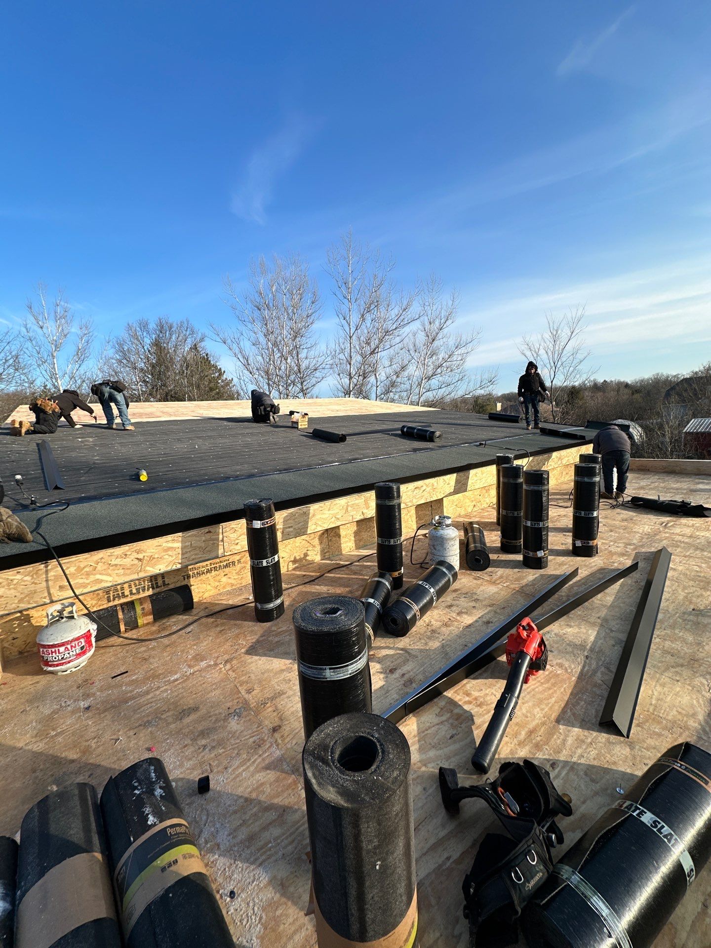 Residential Roofing Installation using Flat Roofing  by Perfect Exteriors Inc. 