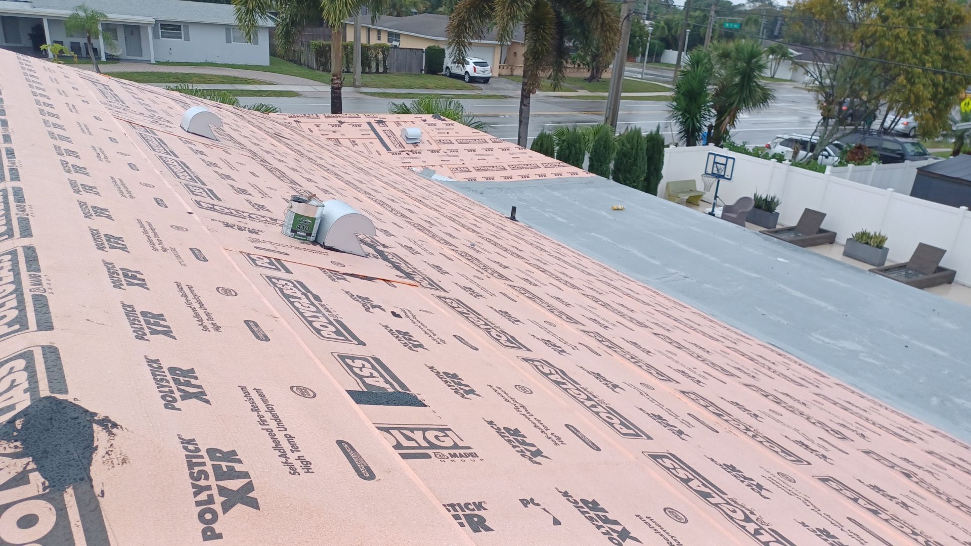 Residential Roofing Installation using 1" Nail strip metal roof by BLUES BROTHERS ROOFING