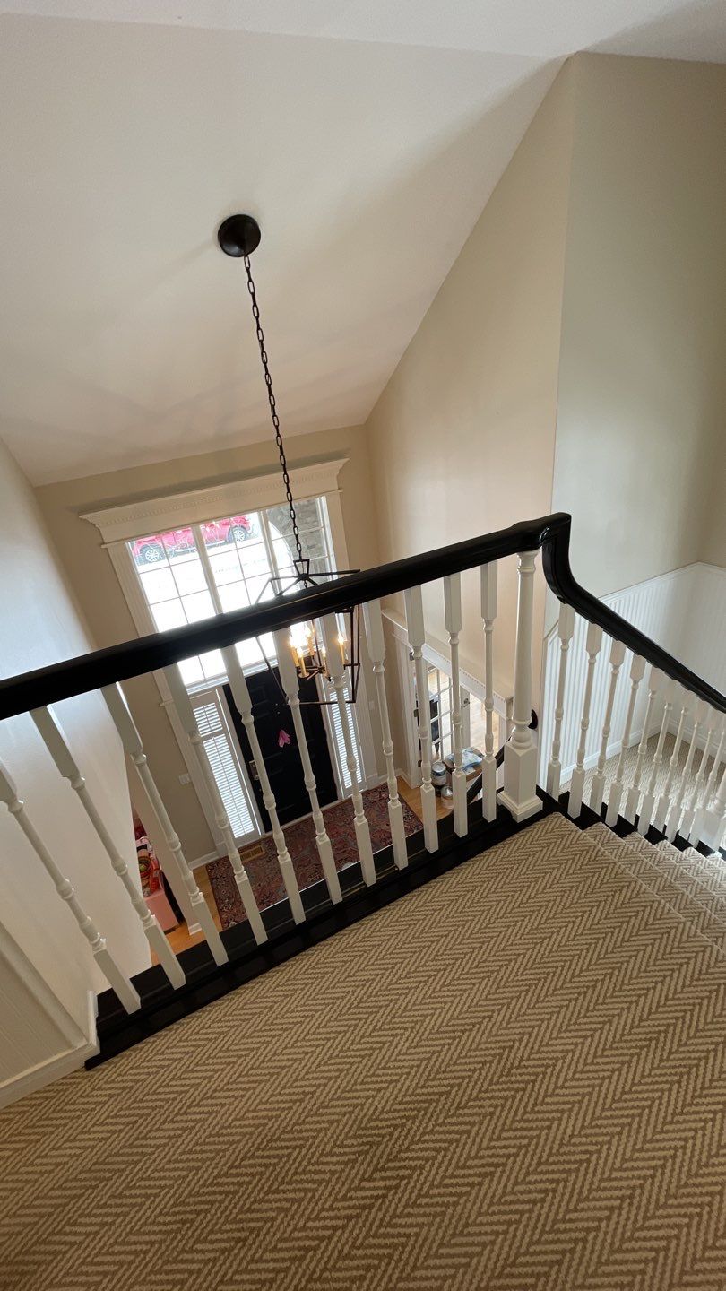 Bannister makeover using Sherwin Williams Paint by Cutting edge painting 