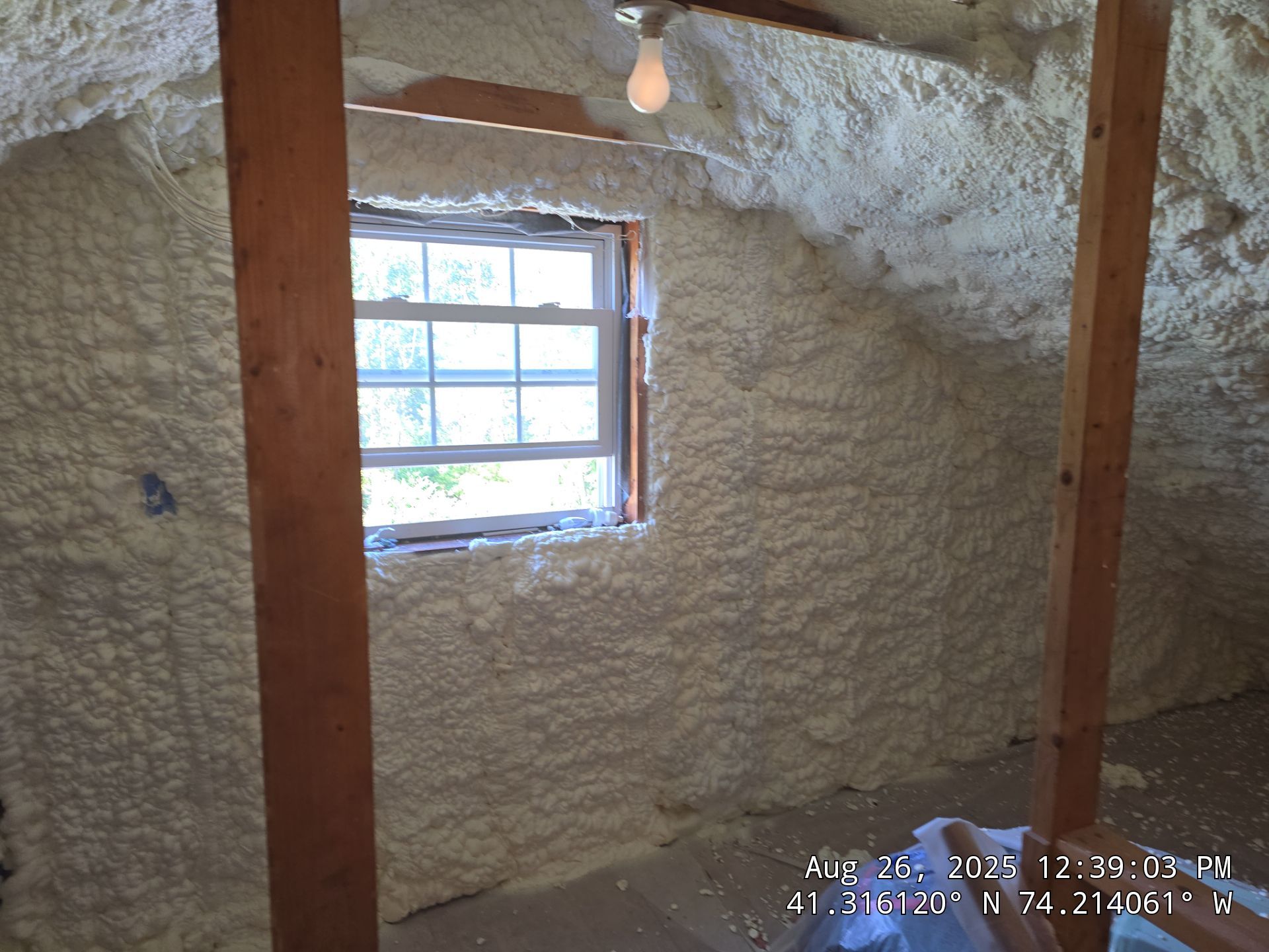 Attic Insulation using open cell spray foam by NYS Foam & Energy