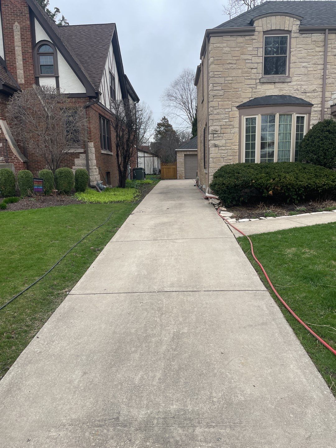 Wood cleaning and staining using Armstrong cloark oil stain by Northern Power Washing LLC.