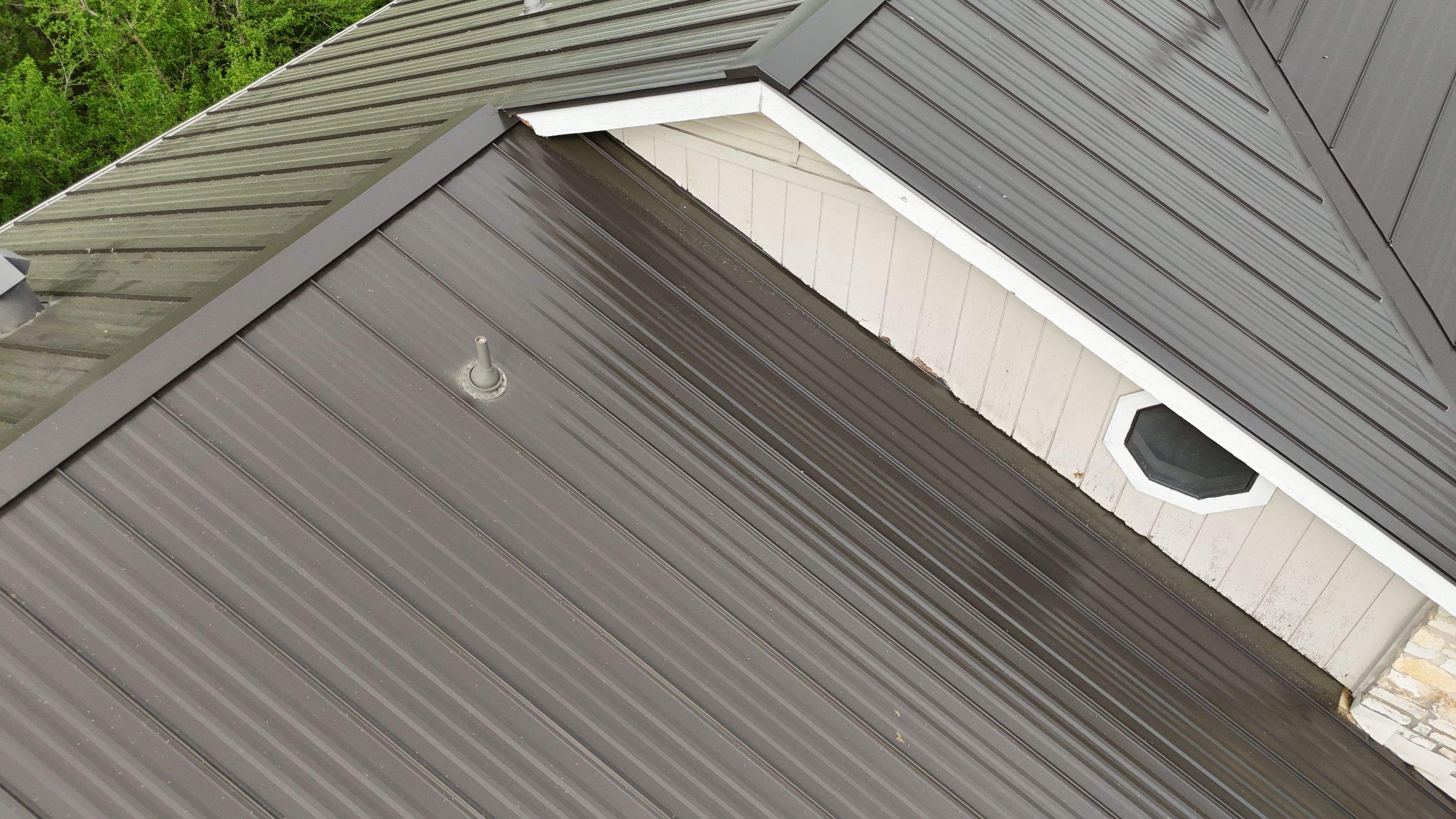 Dark Bronze - L&A Standing Seam with Striations by RoofsOnly.com
