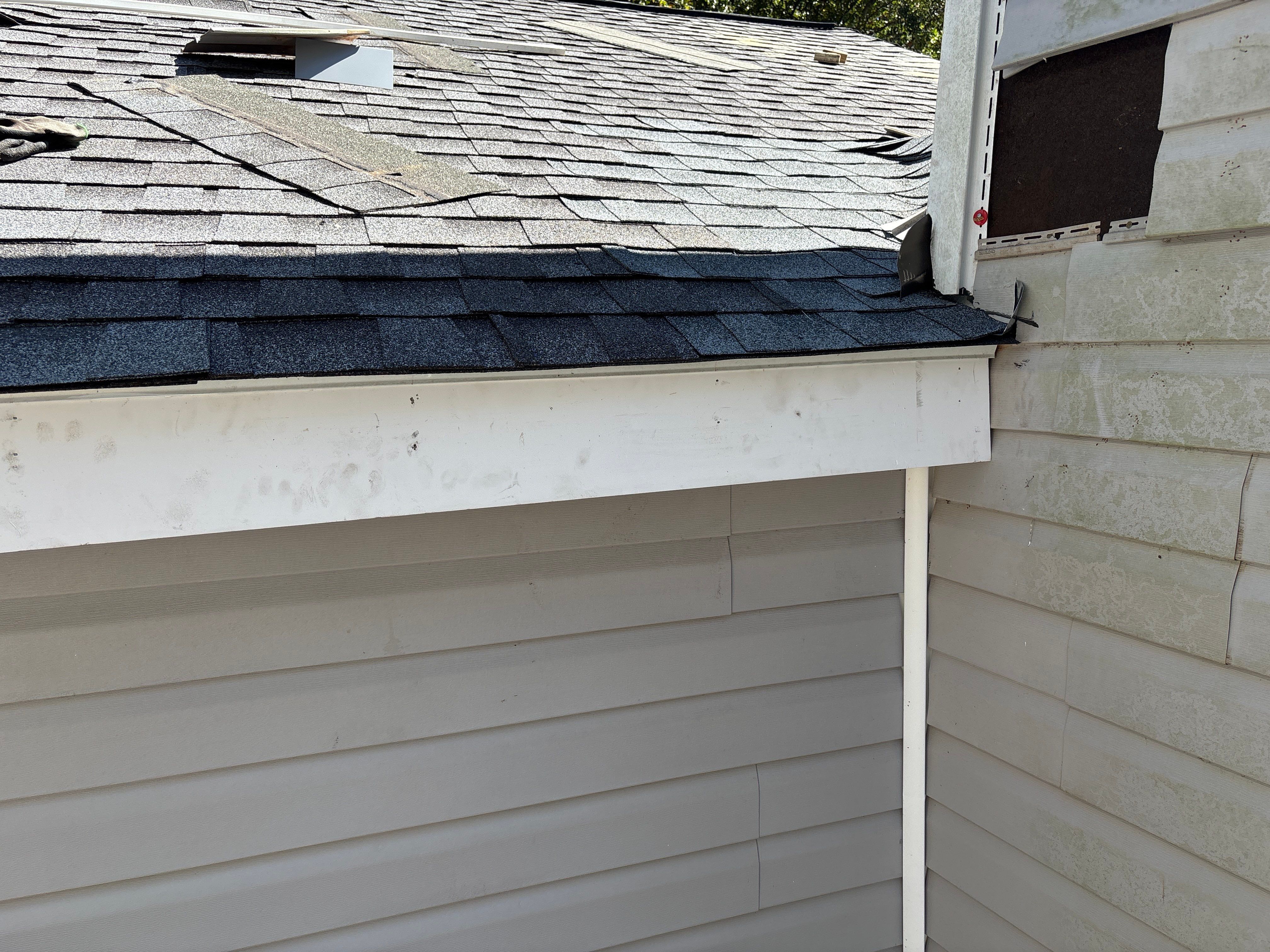 Poor roof installation by Deerfield Roofing LLC