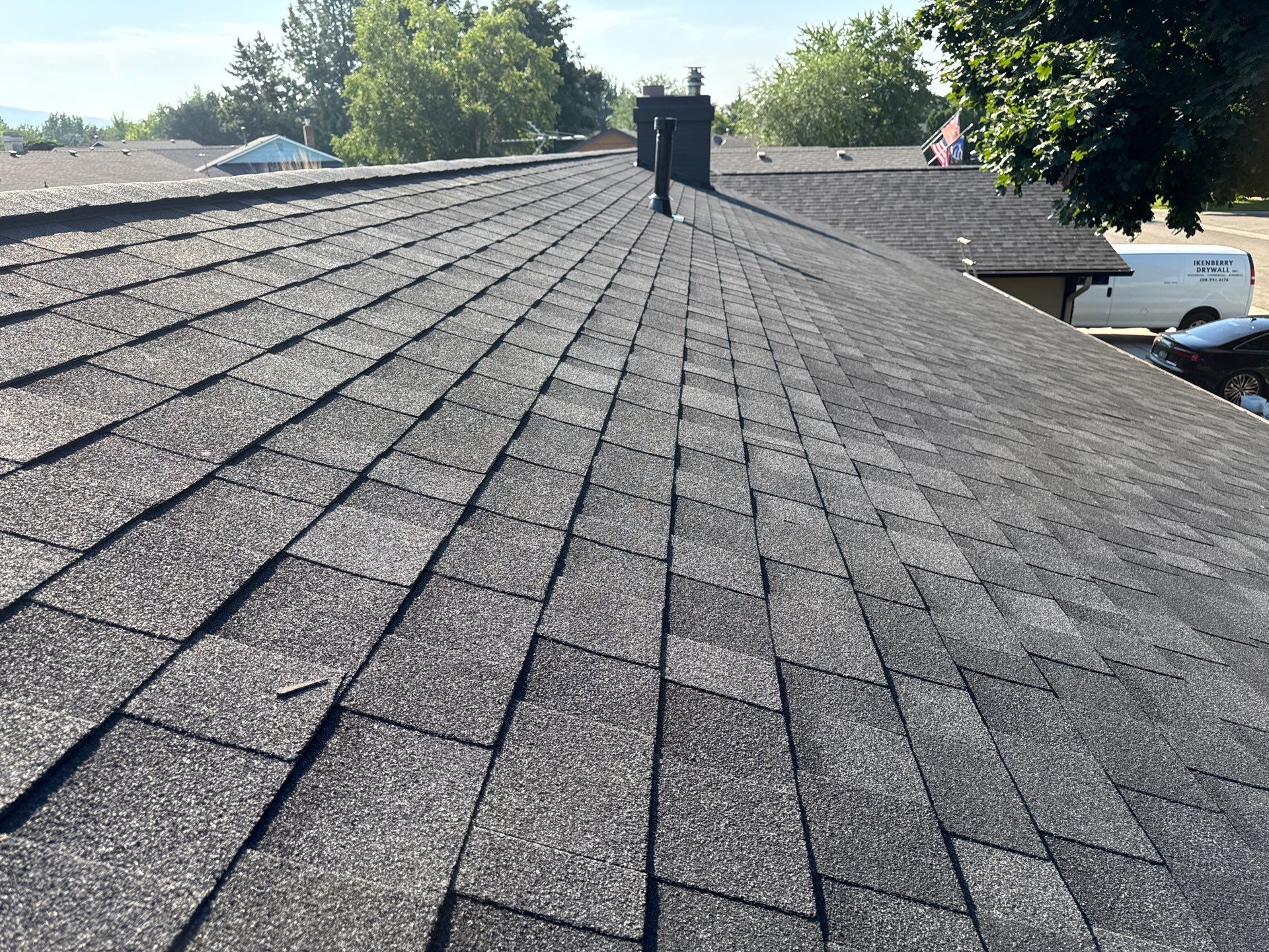 Asphalt Shingle Roof Replacement and Chimney Flashing in Boise by Olive Roofing
