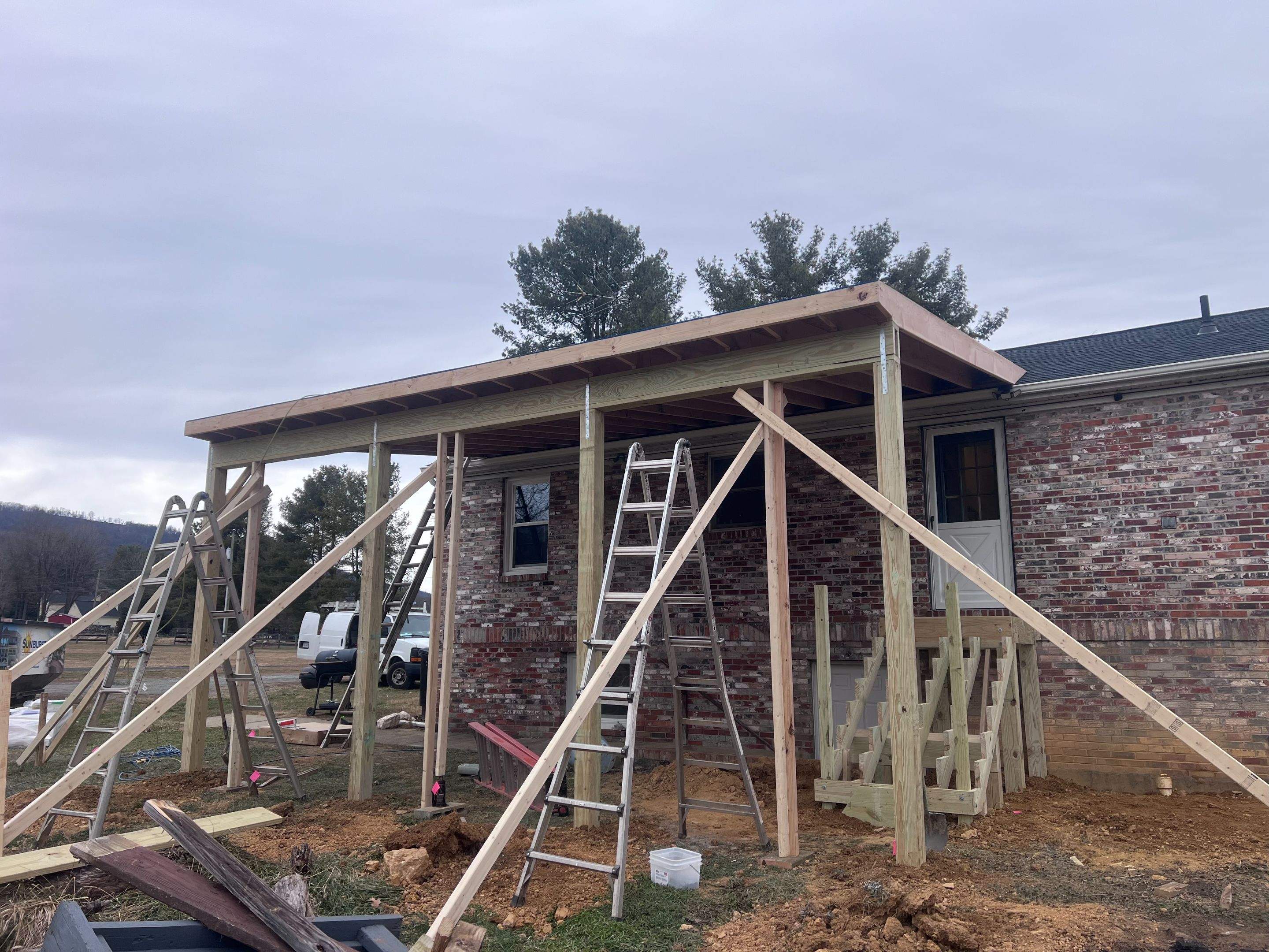 Covered Landing & Paver Patio in Lovettsville, VA by Sunburst Construction Inc