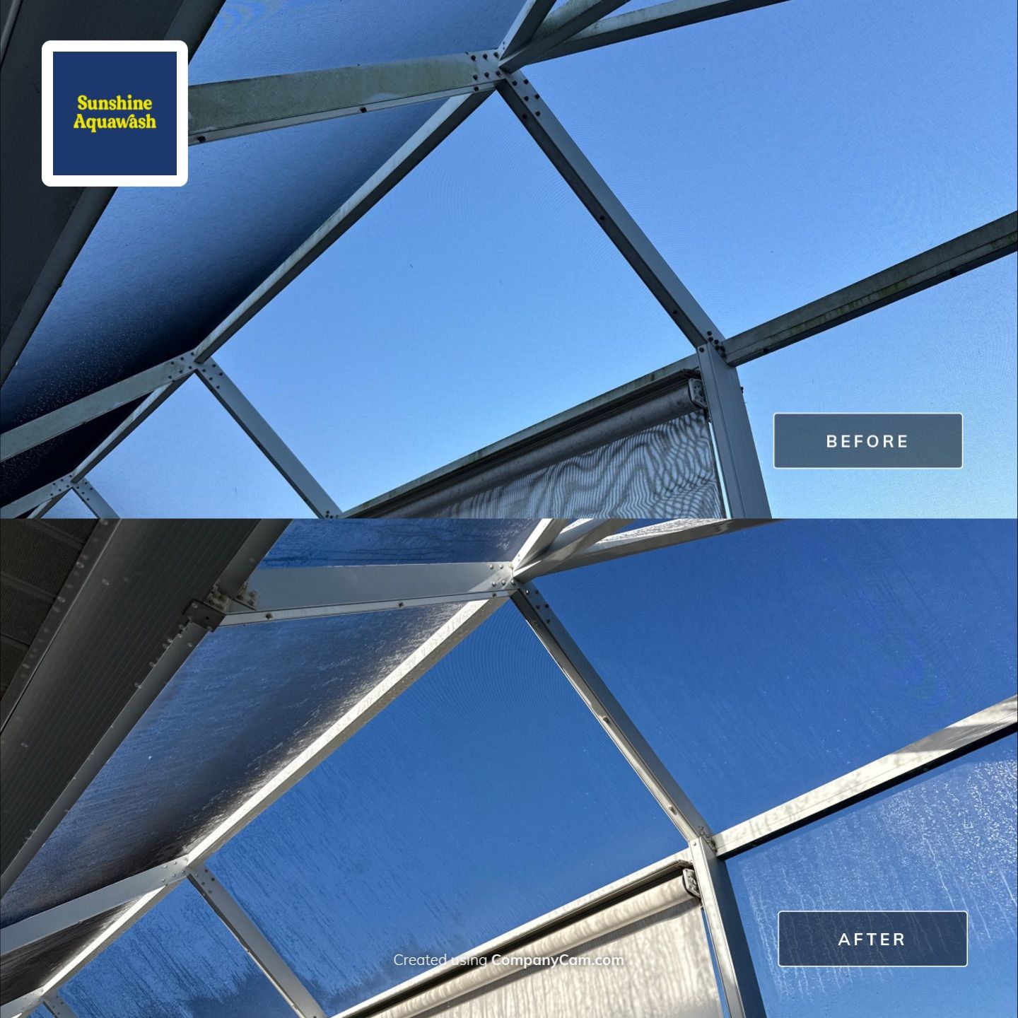 University Park Lanai Transformation | Screen Enclosure & Shade Cleaning by Sunshine AquaWash