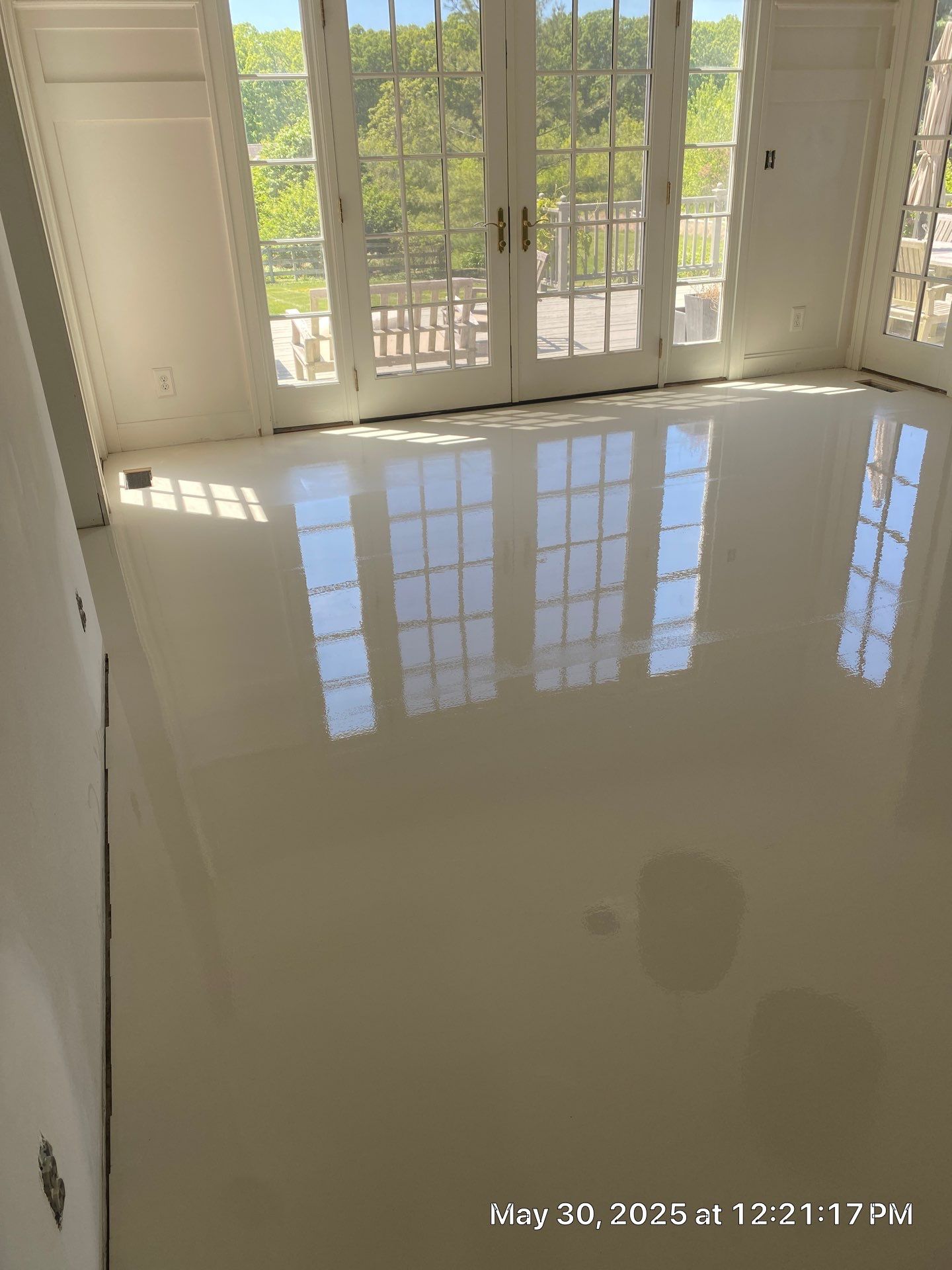 Paint the brand new maple floor...WHITE! Designer-driven project is a showstopper! by RTBaldwin Hardwood Floors