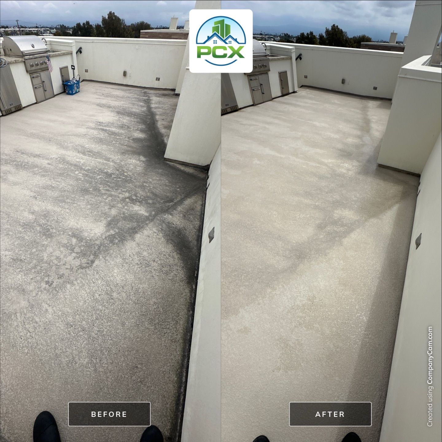 Rooftop lounge and house wash Newport Beach, CA by Property Cleaning Experts, LLC