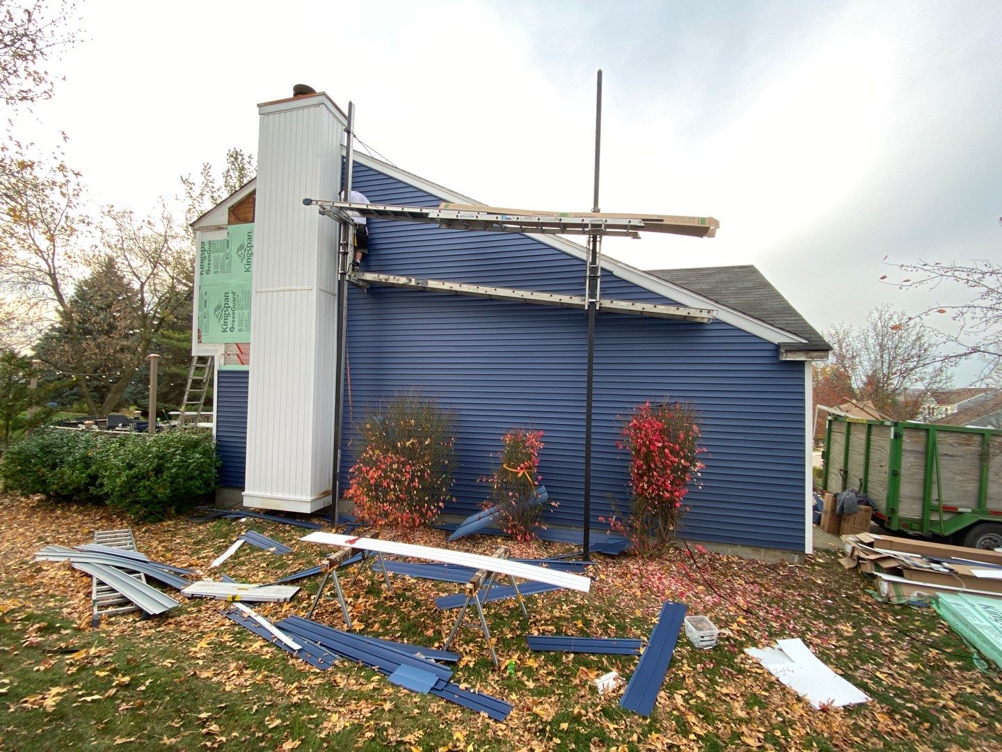 Siding Replacement using Certainteed Restoration Classic D4 Midnight Blue by 180 Contractors