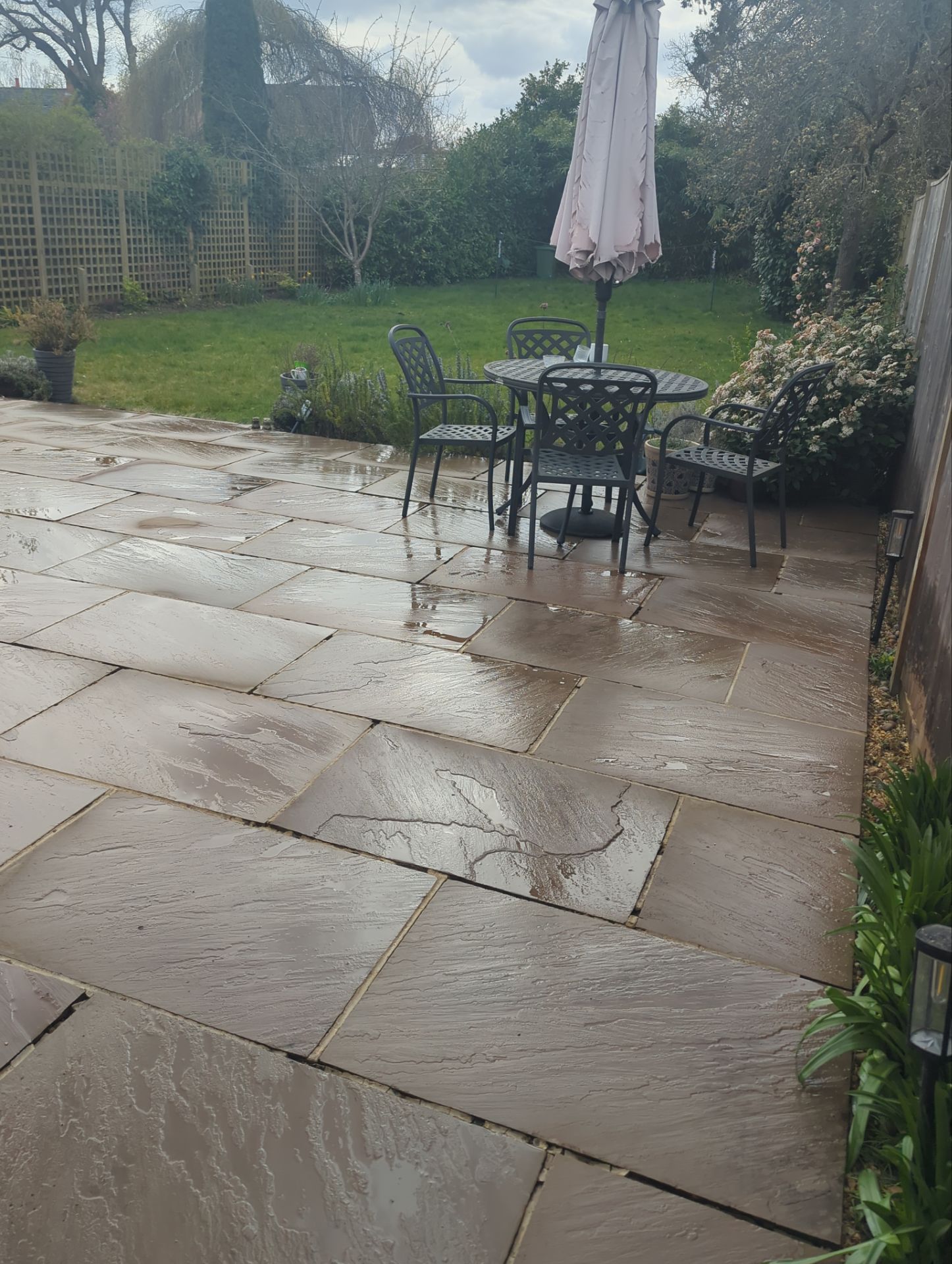 Patio Area Spring Clean using Mosmatic Flat Surface Cleaner by Ges Exterior Cleaning ltd