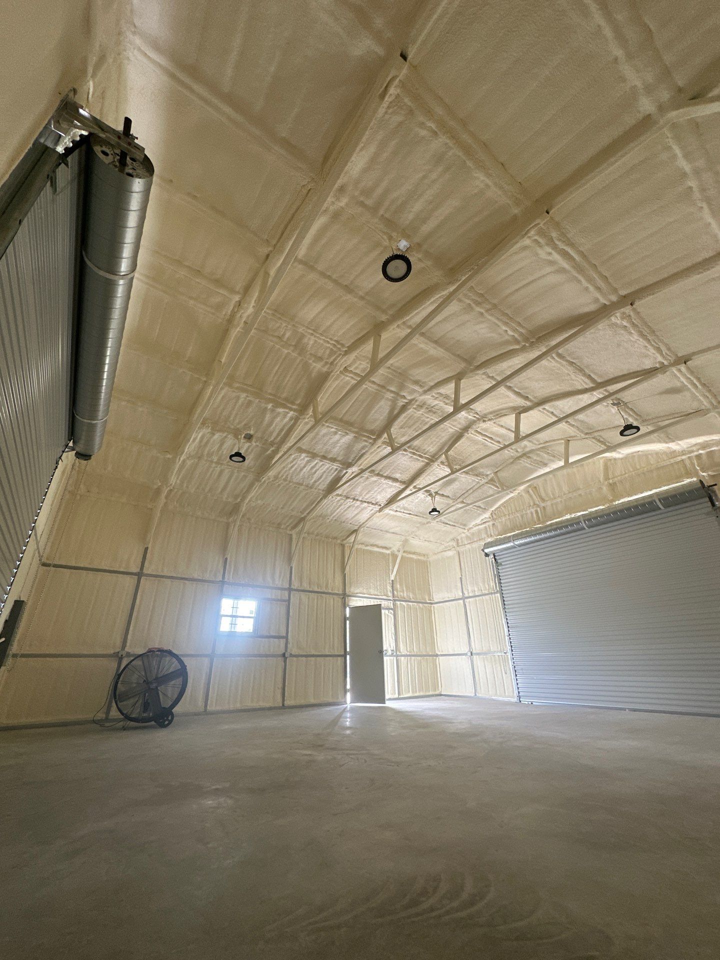 2" close cell foam on this new shop in Lavon Tx by Apex Insulation Solutions