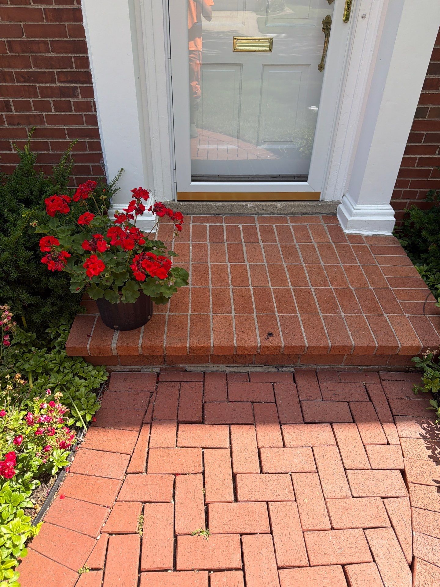 Brick Paver cleaning, sanding, seal by Northern Power Washing LLC.
