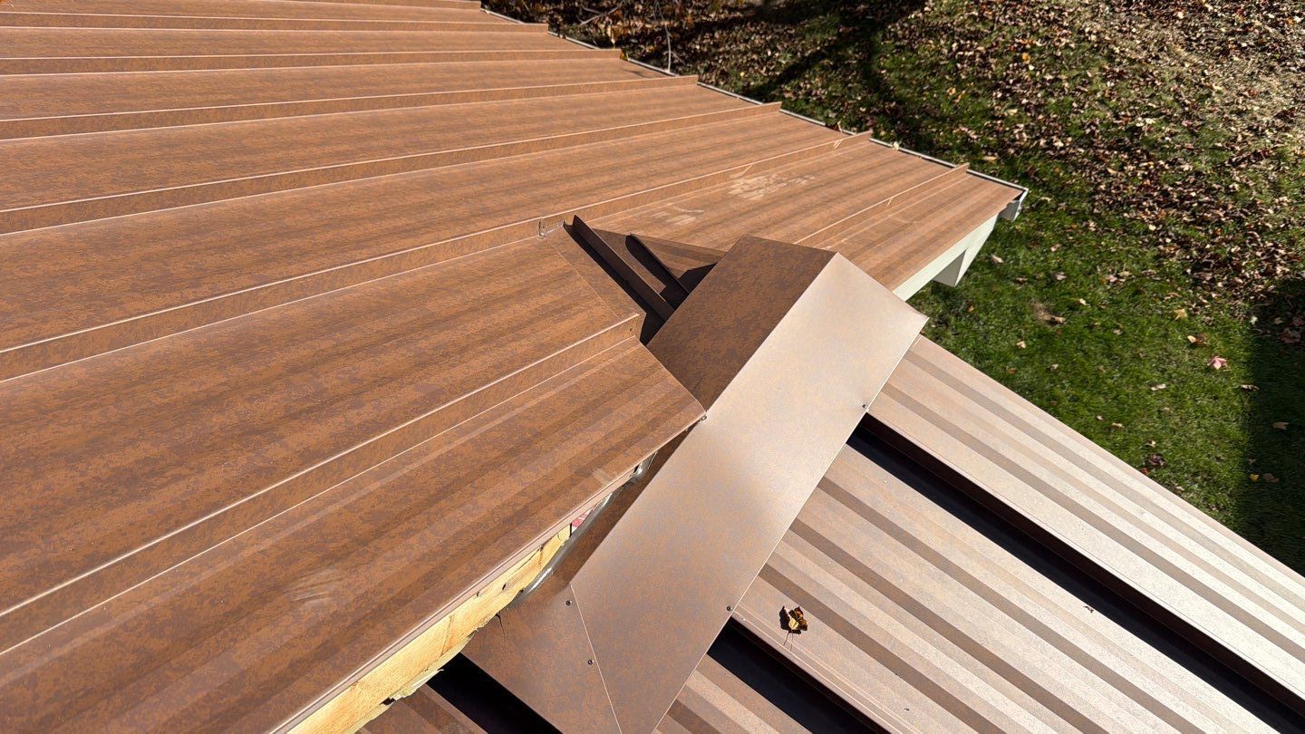 Roof Replacement using MS Standing Seam Roof Western Rust by 180 Contractors