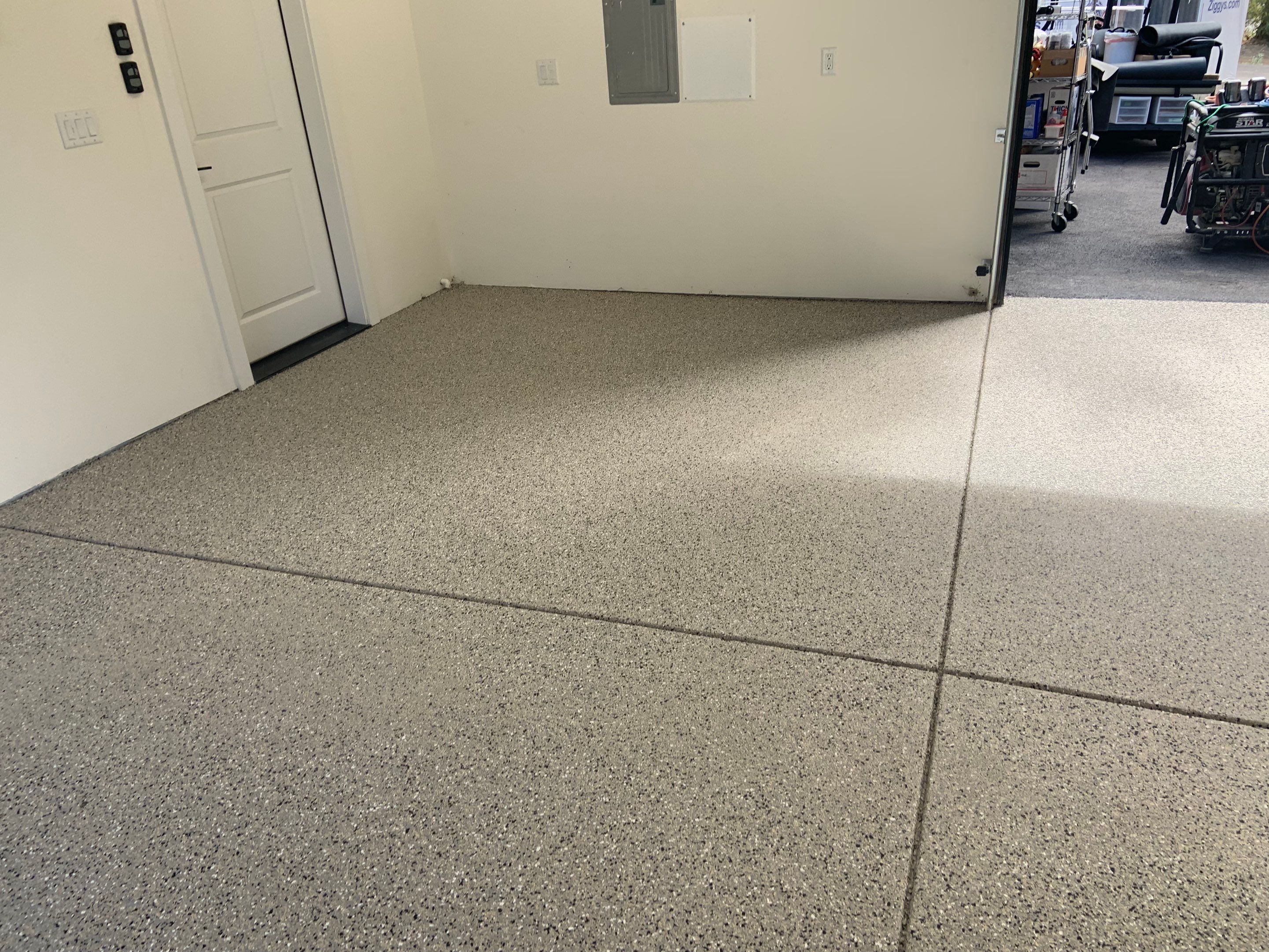 Garage Transformation using Mediterranean Colorway by Croc Coatings, LLC