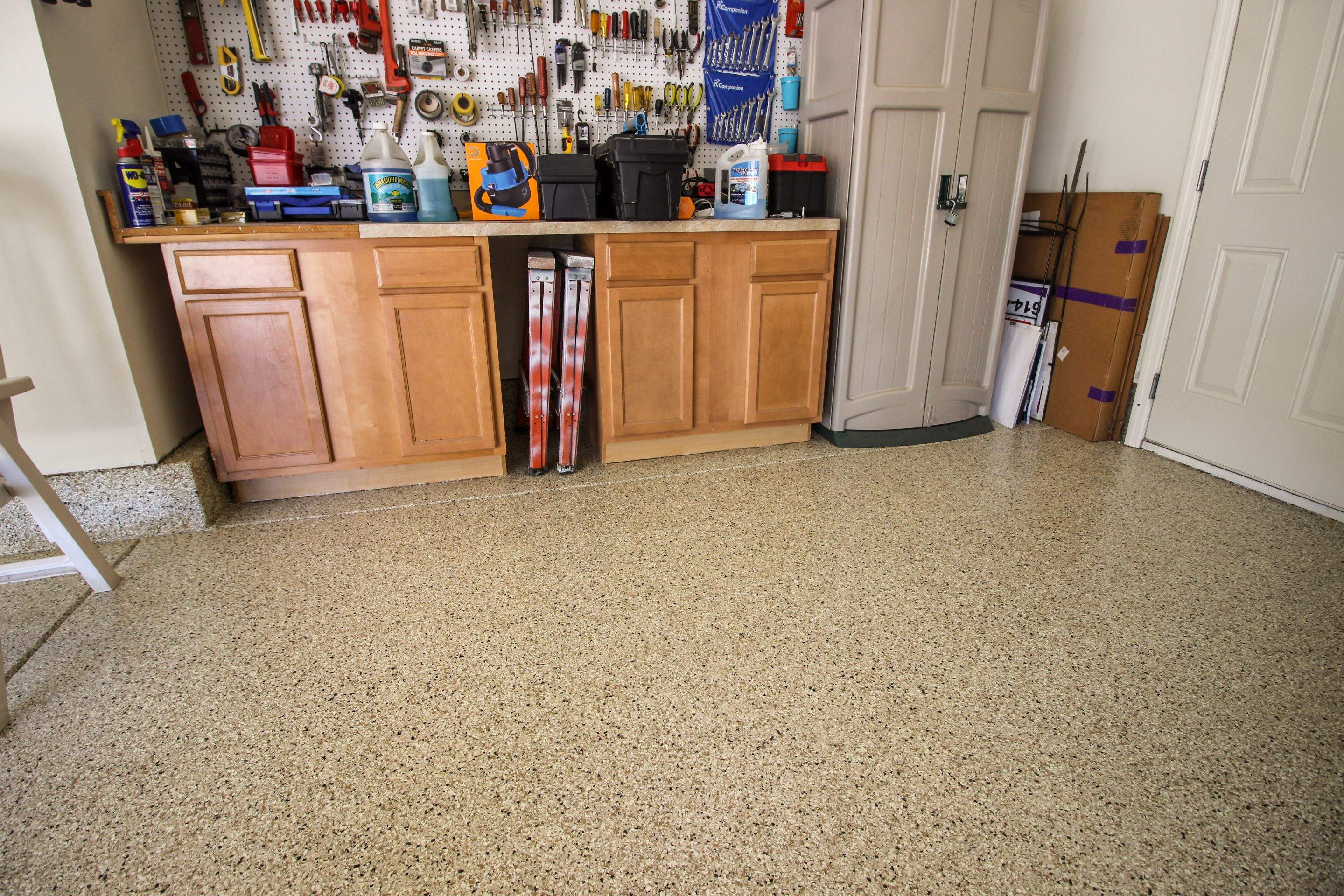 Garage Floor using Driftwood by Your1DayFloor.com
