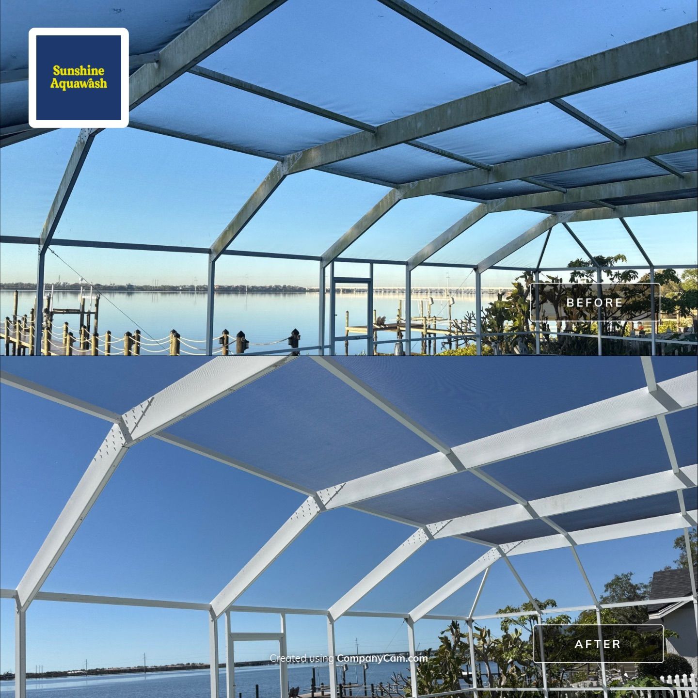 🏡 From Green to Clean! 🌊 Epic House & Pool Cage Cleaning on the Manatee River | Ellenton, FL 💦 by Sunshine AquaWash
