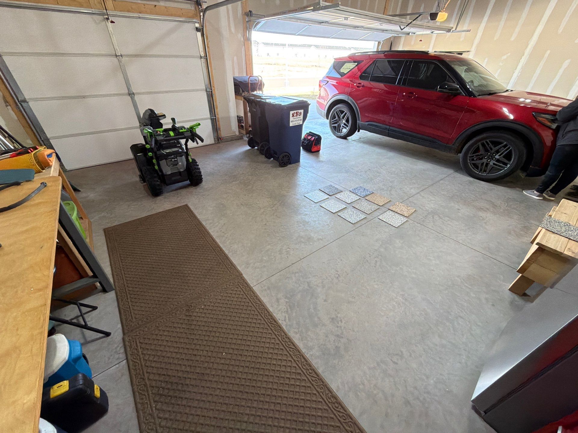 Sioux Falls Garage Floor with Domino Flake by Select Painting, Coatings & Garage Cabinets